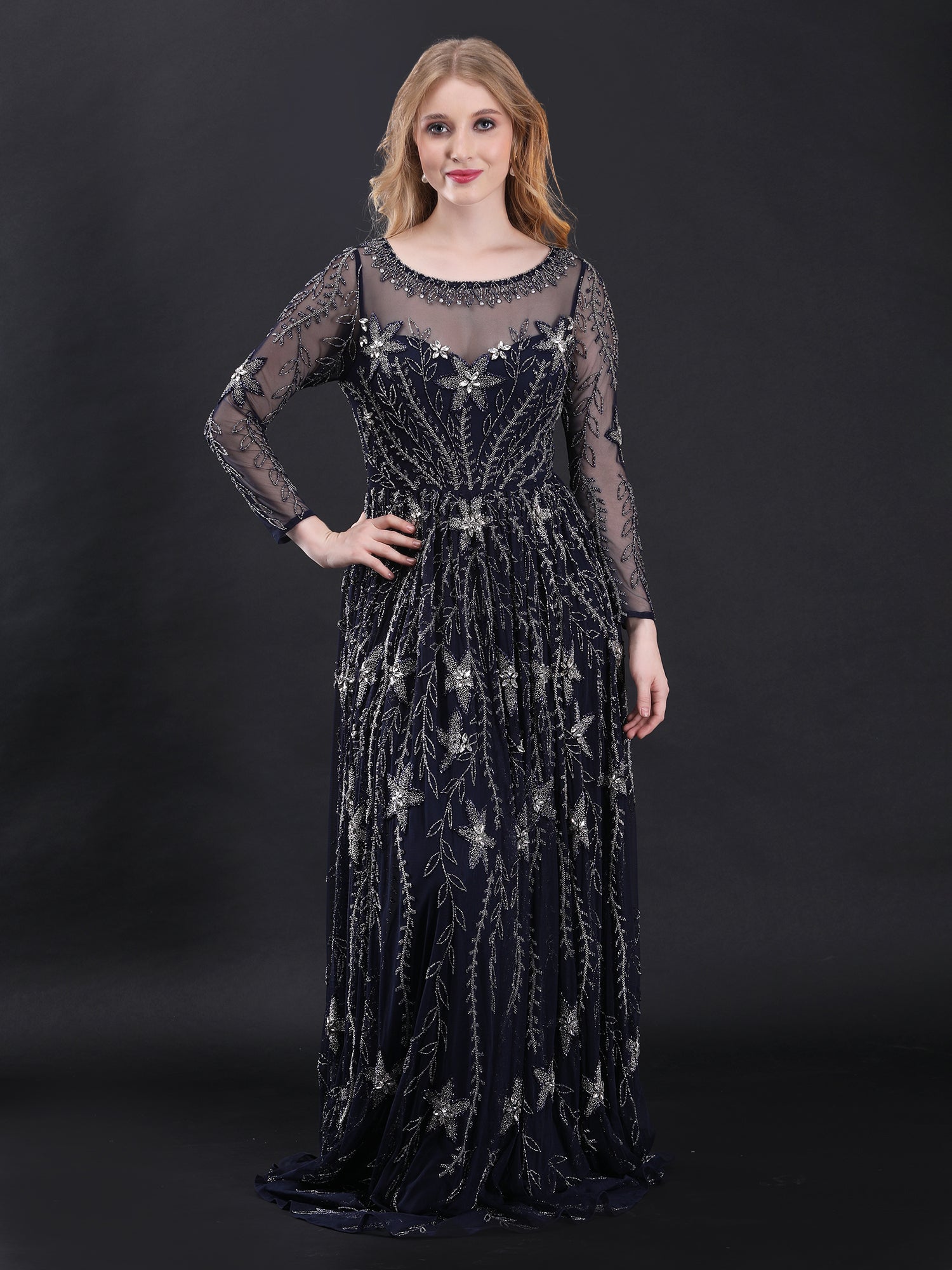 Navy Enchantress Stardust Gown