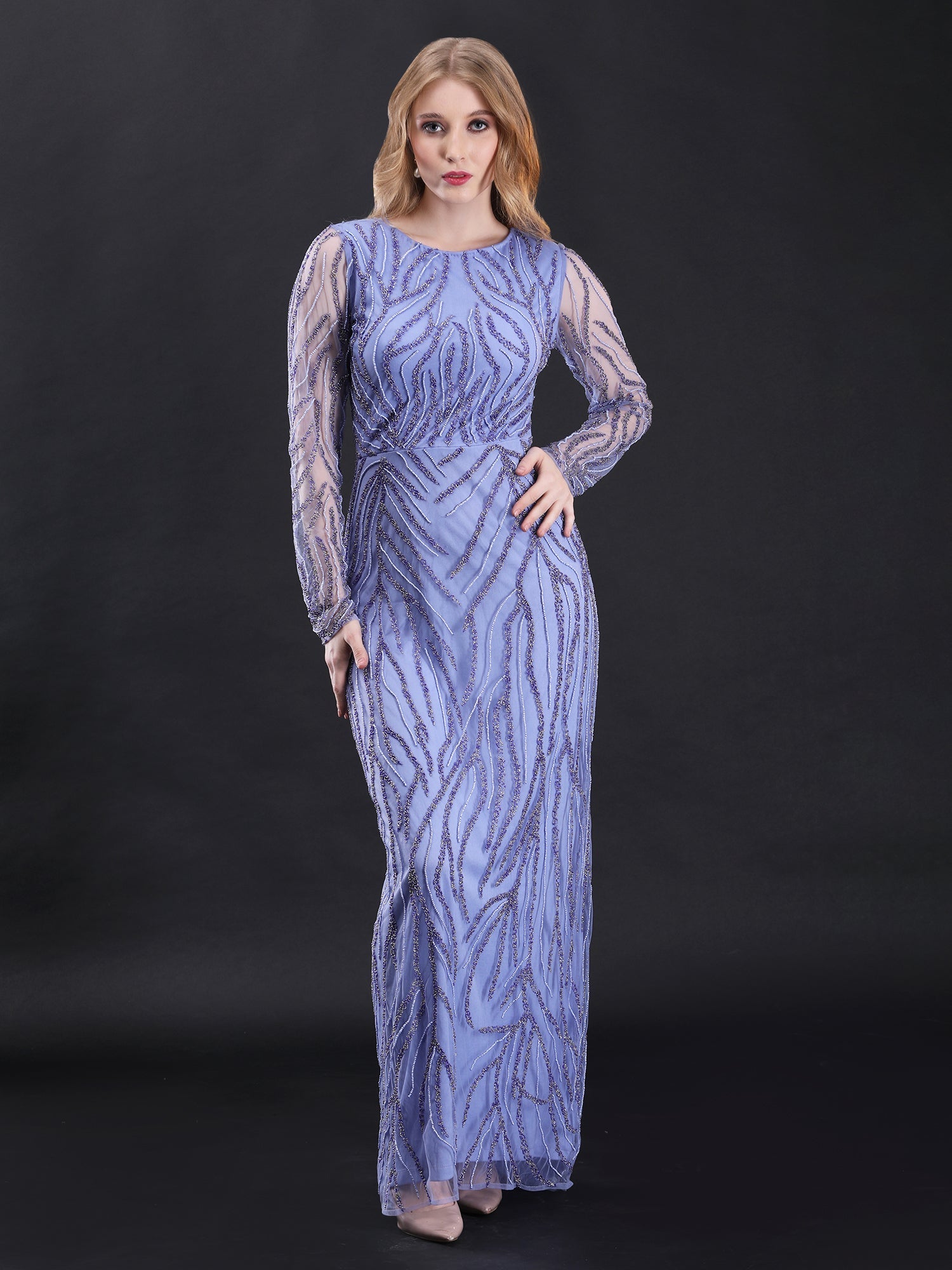 Blue Siren Bead Gown