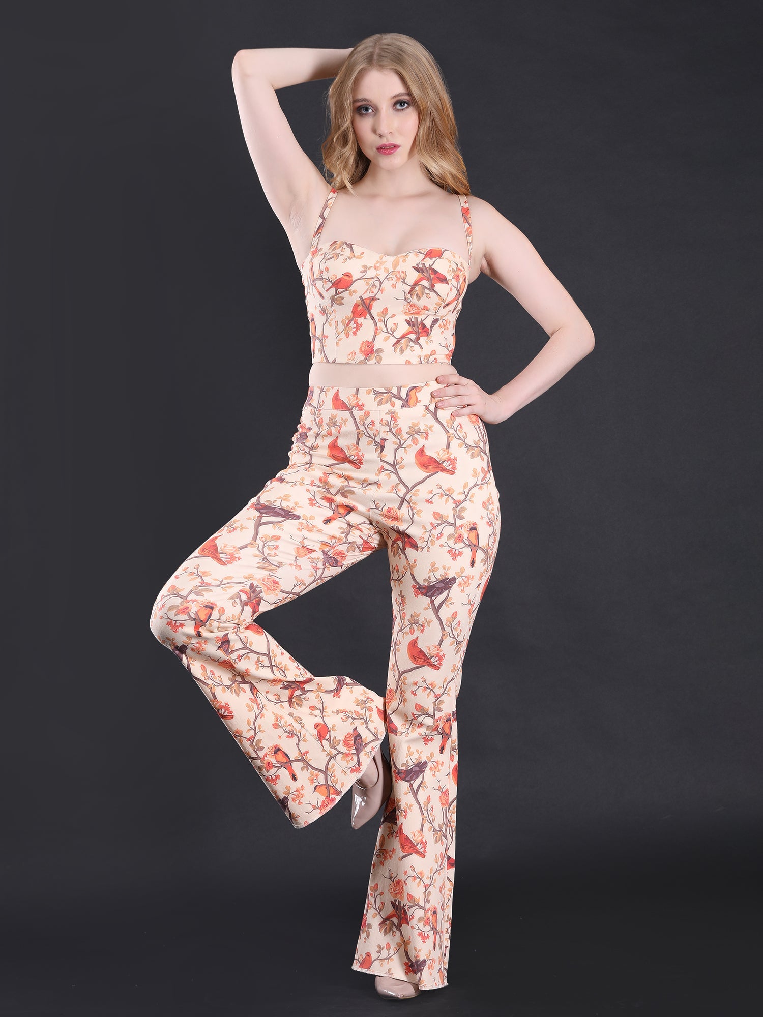 Bird Love Co-ord Set Twill Lycra