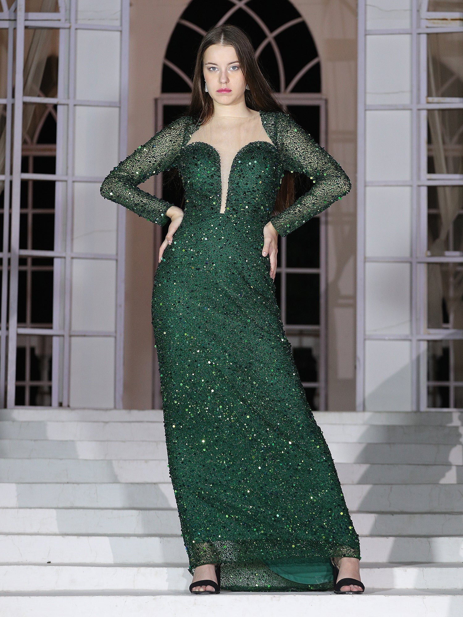 Emerald Empress Fishtail Gown