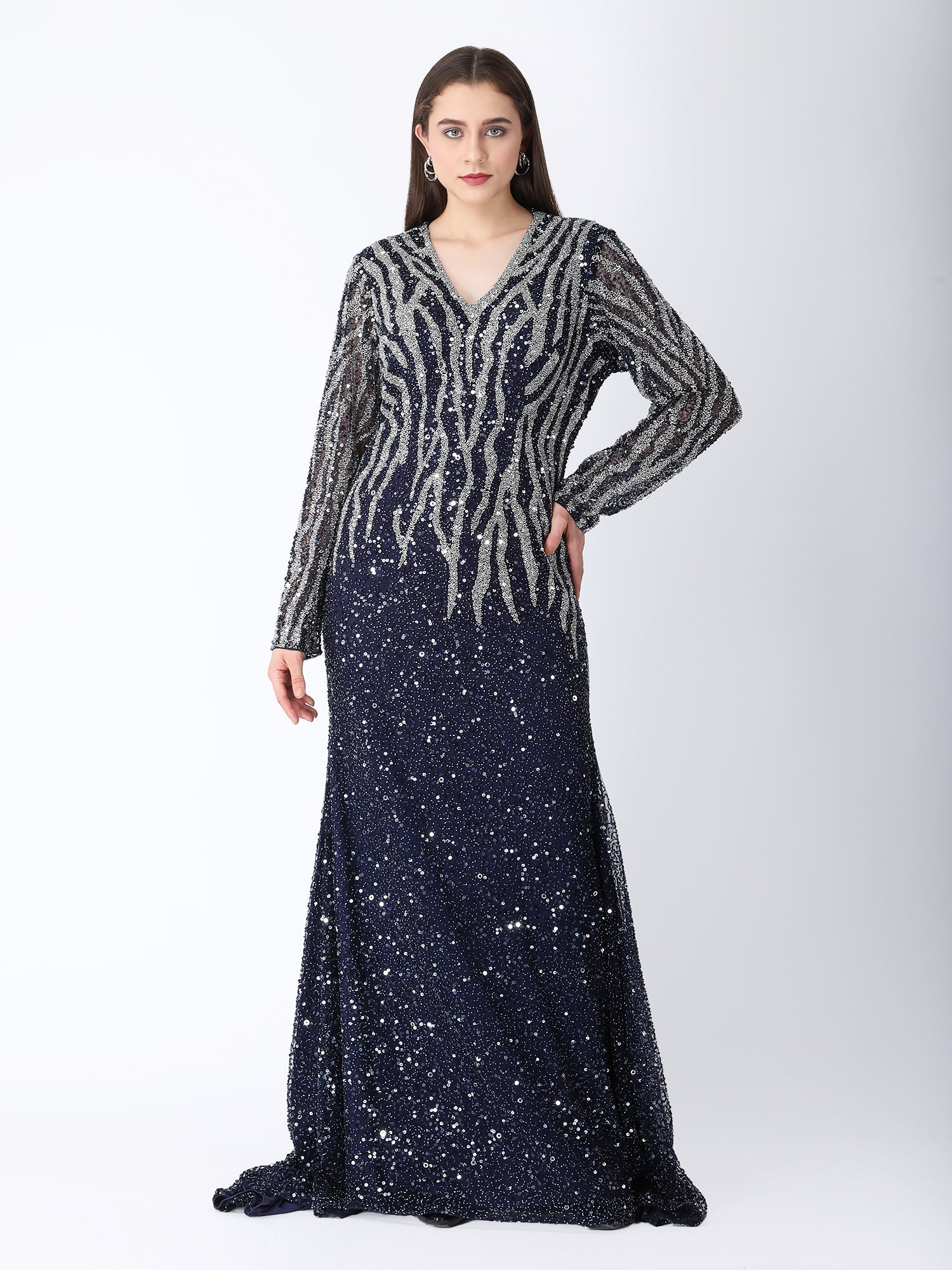 Midnight Shimmer Blue Gown