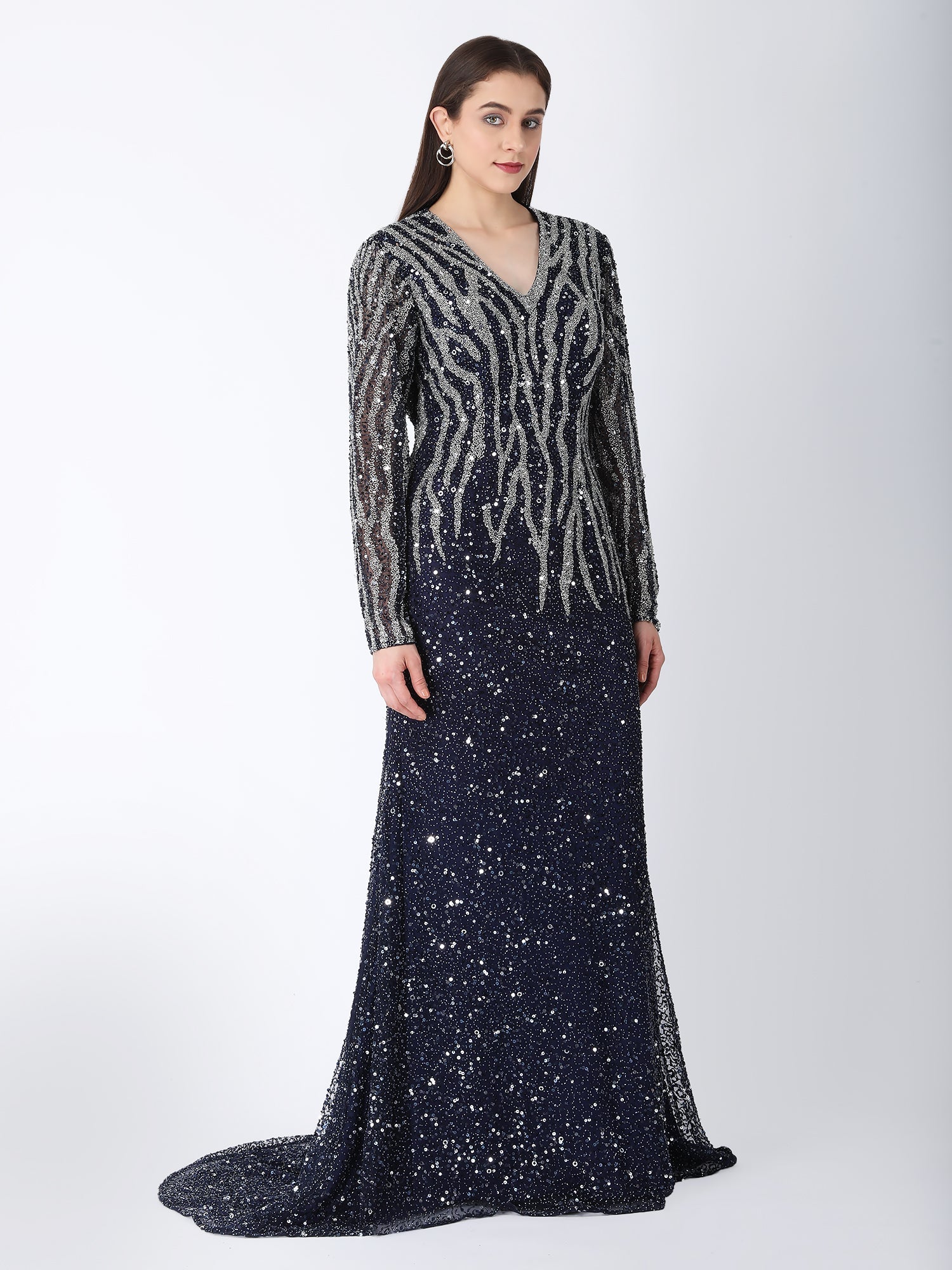 Midnight Shimmer Blue Gown