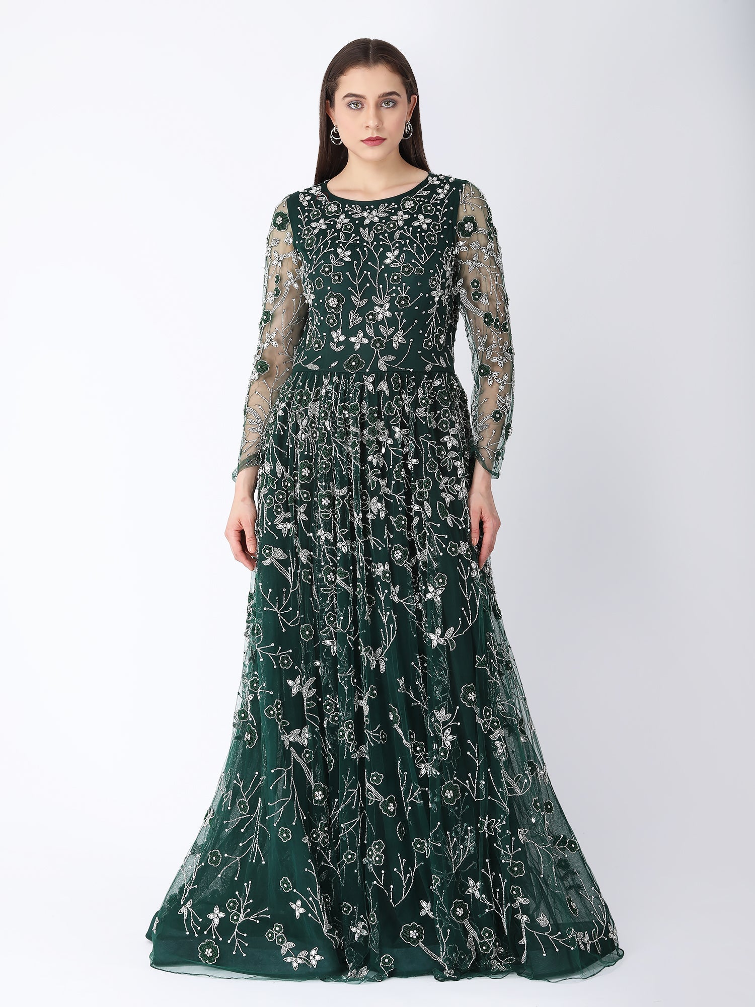 Green Floral Bloom Gown