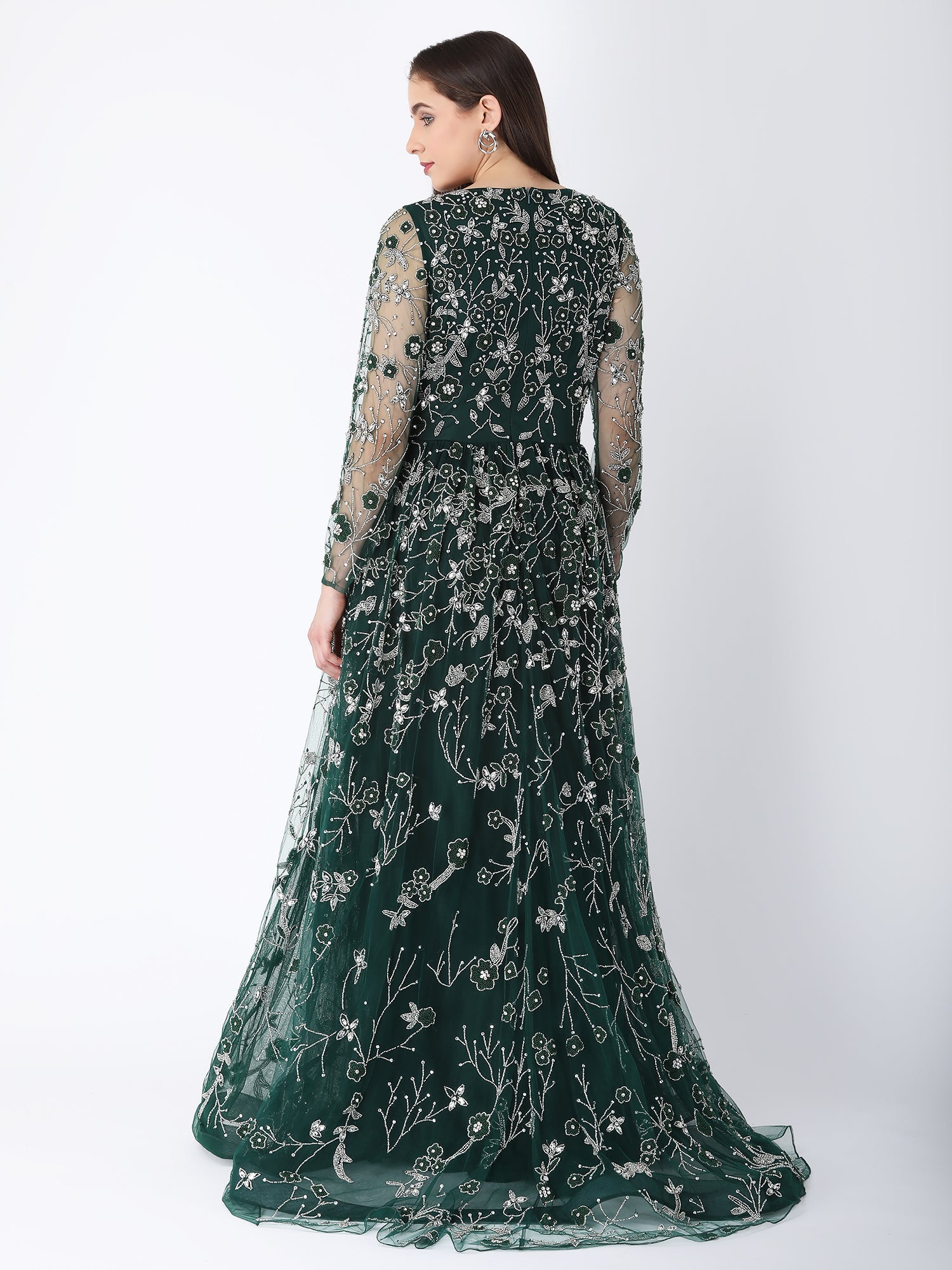 Green Floral Bloom Gown