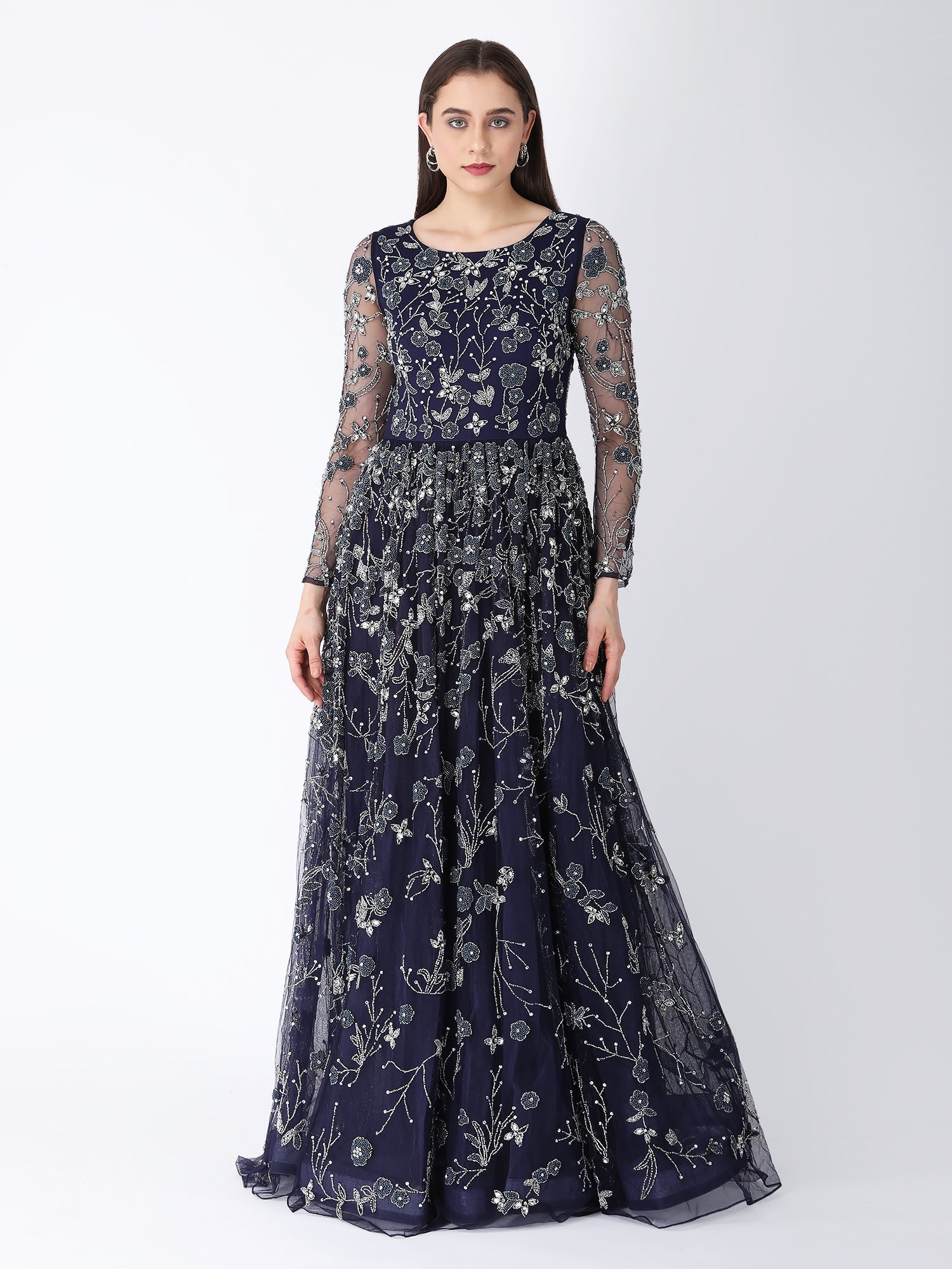 Blue Floral Bloom Gown