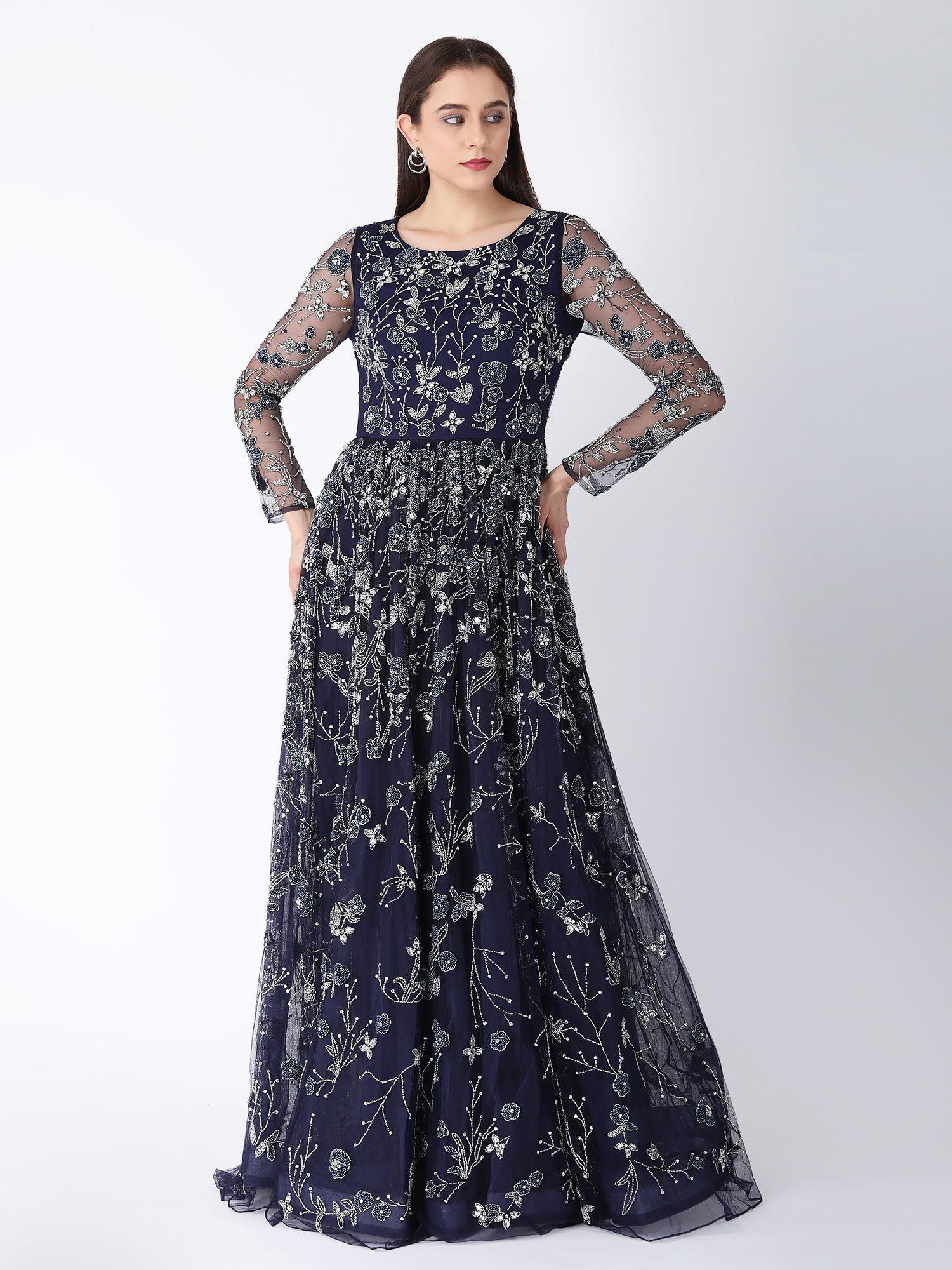 Blue Floral Bloom Gown