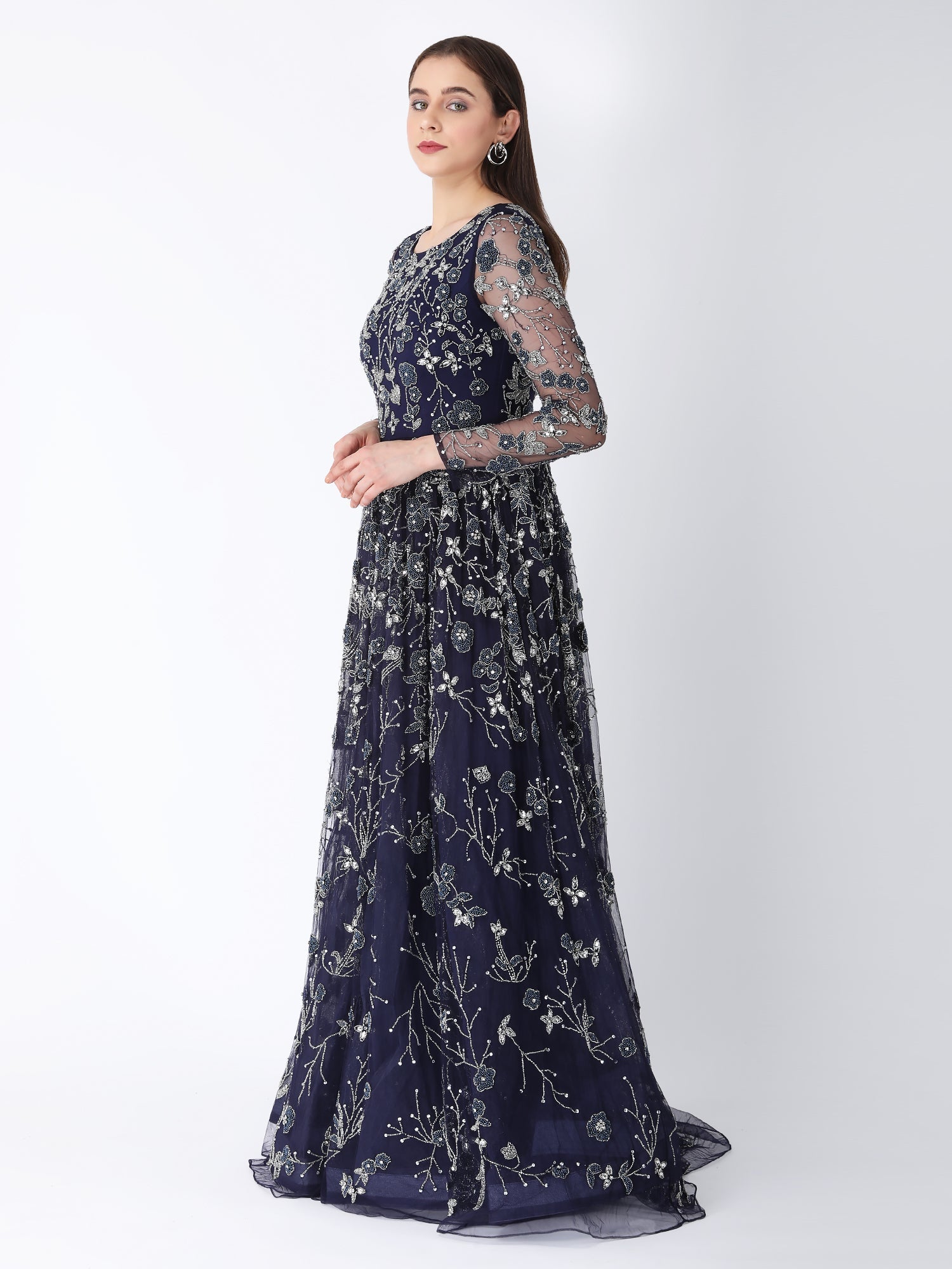 Blue Floral Bloom Gown