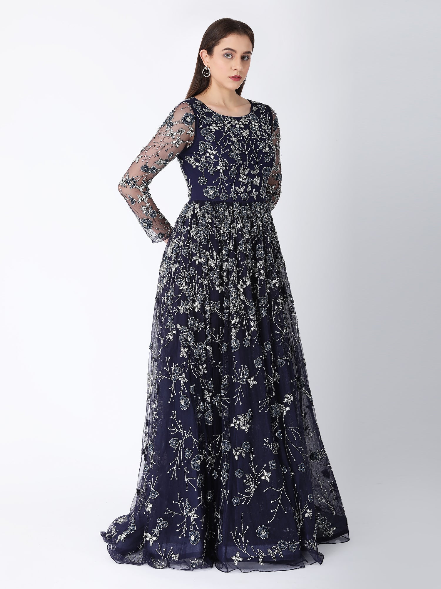 Blue Floral Bloom Gown