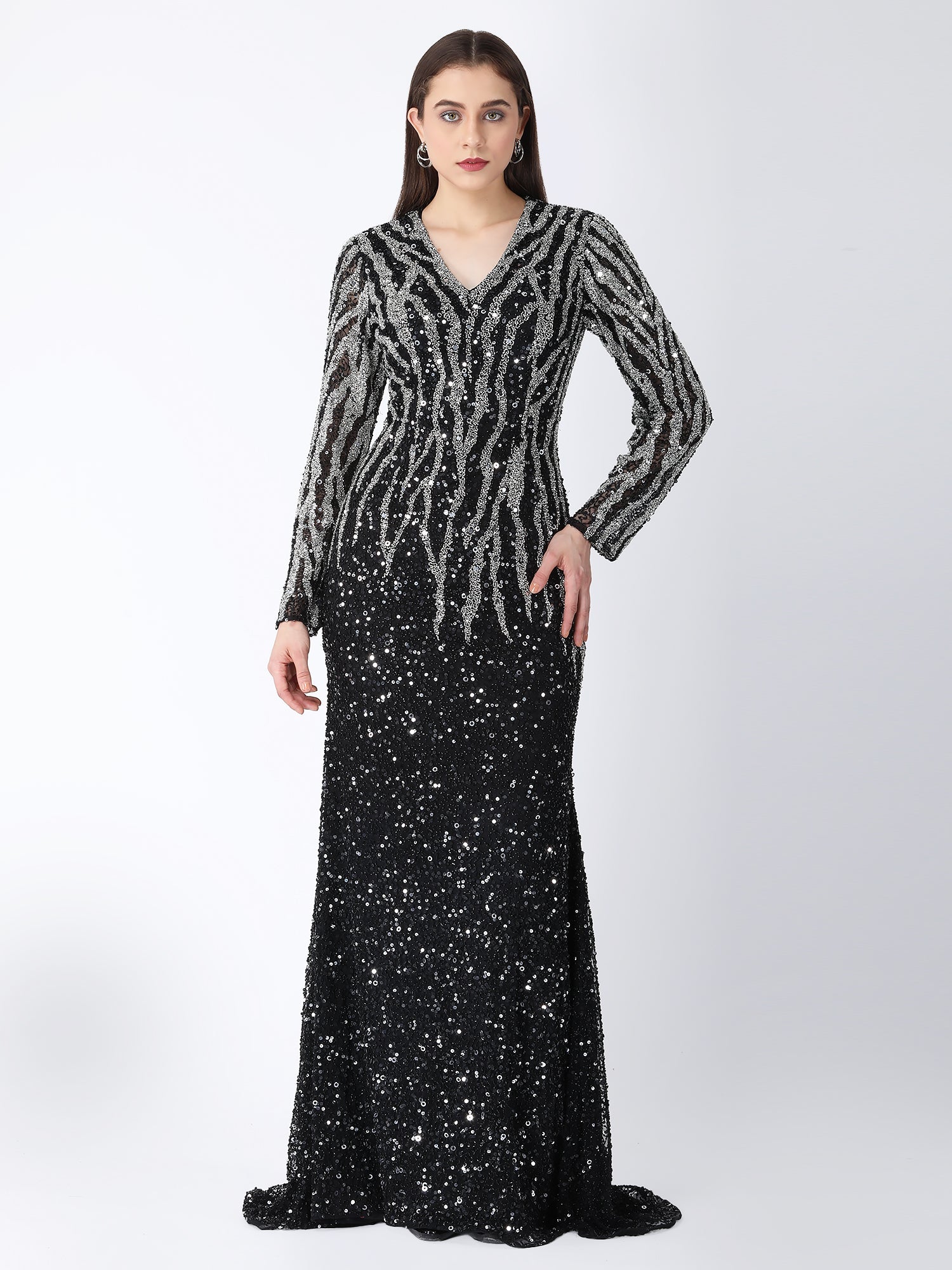 Midnight Shimmer Black Gown