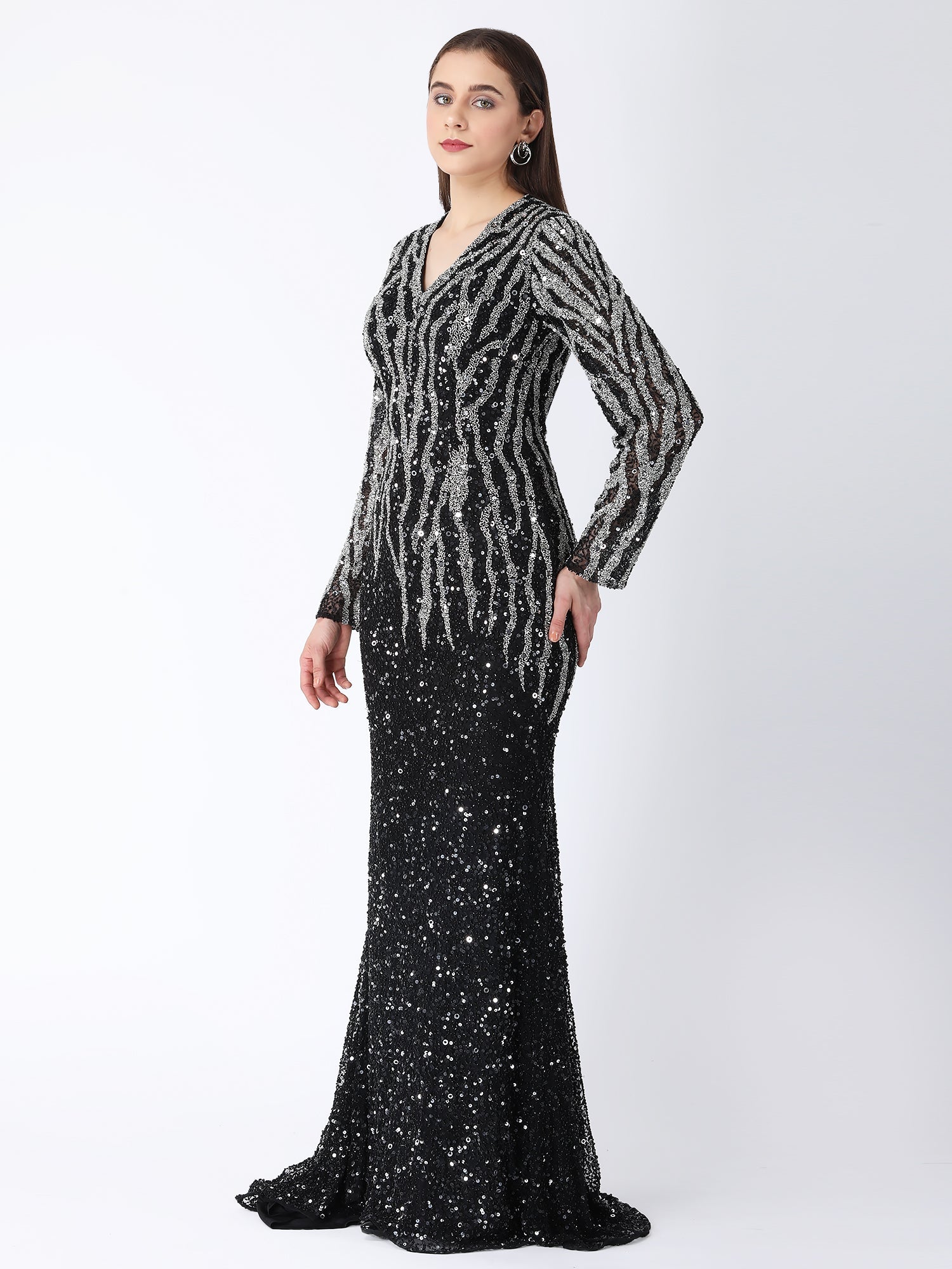 Midnight Shimmer Black Gown