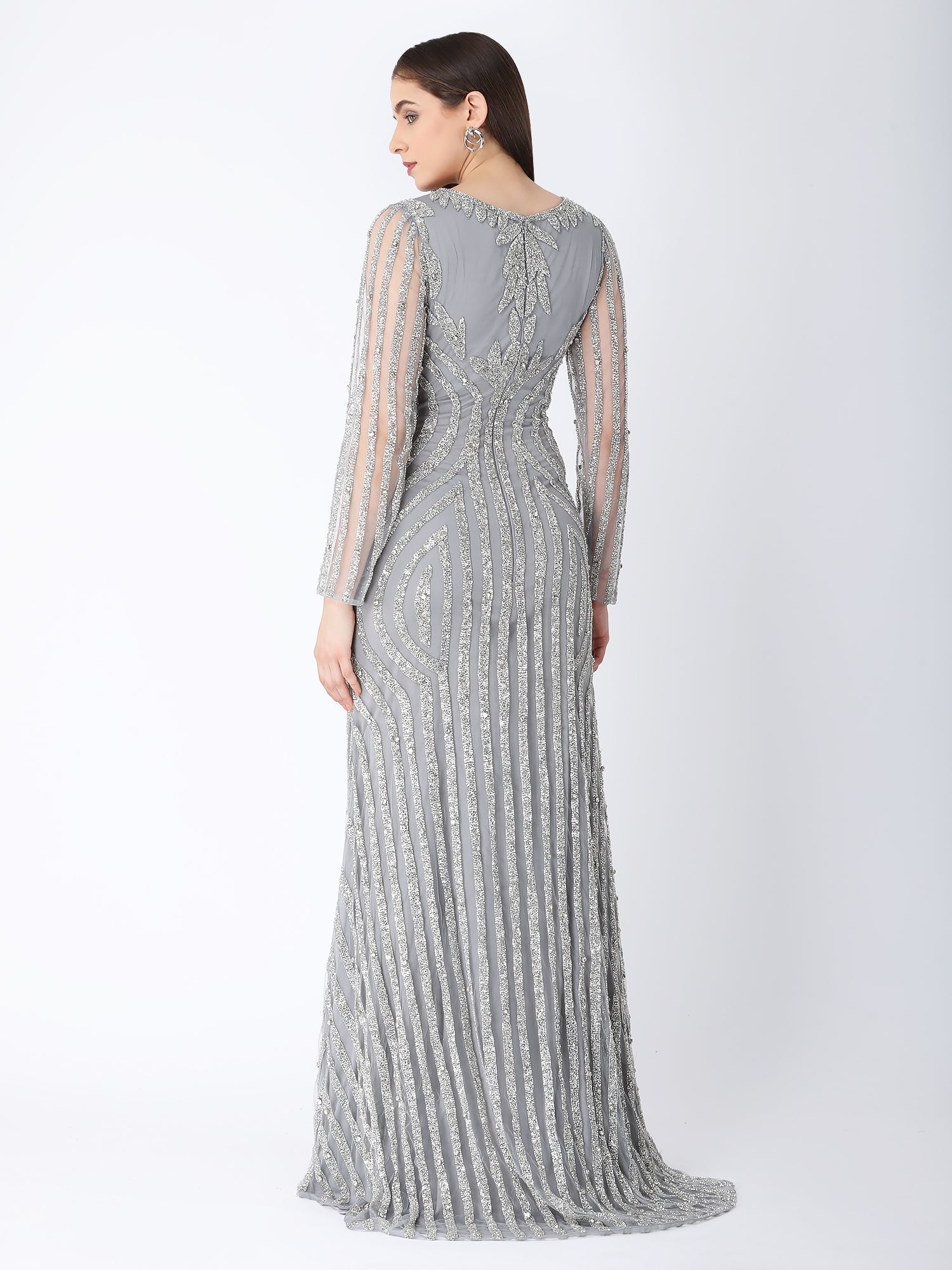 Silver Story Beaded Viscose Gown