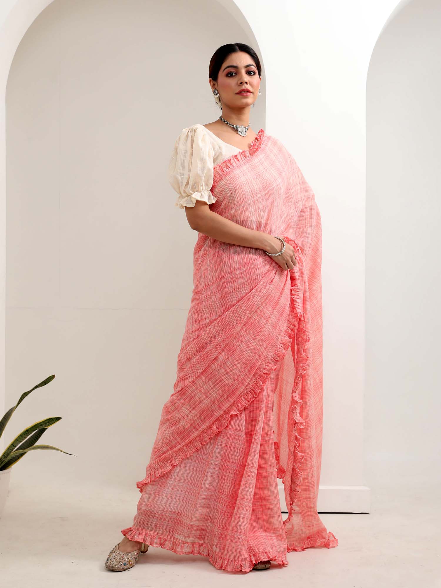 Evening Hues- Cotton Saree with Blouse