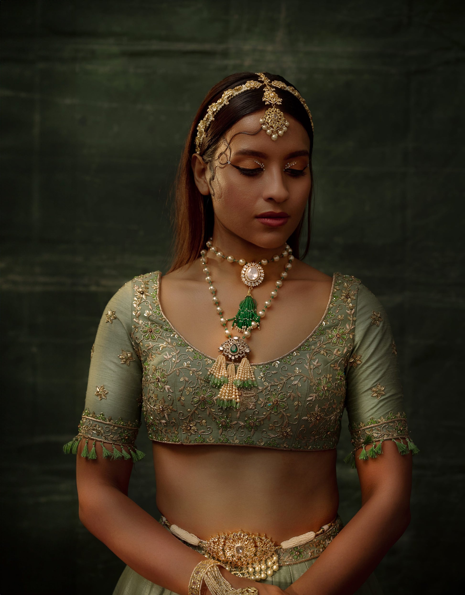 Gilded Sage Lehenga Ensemble