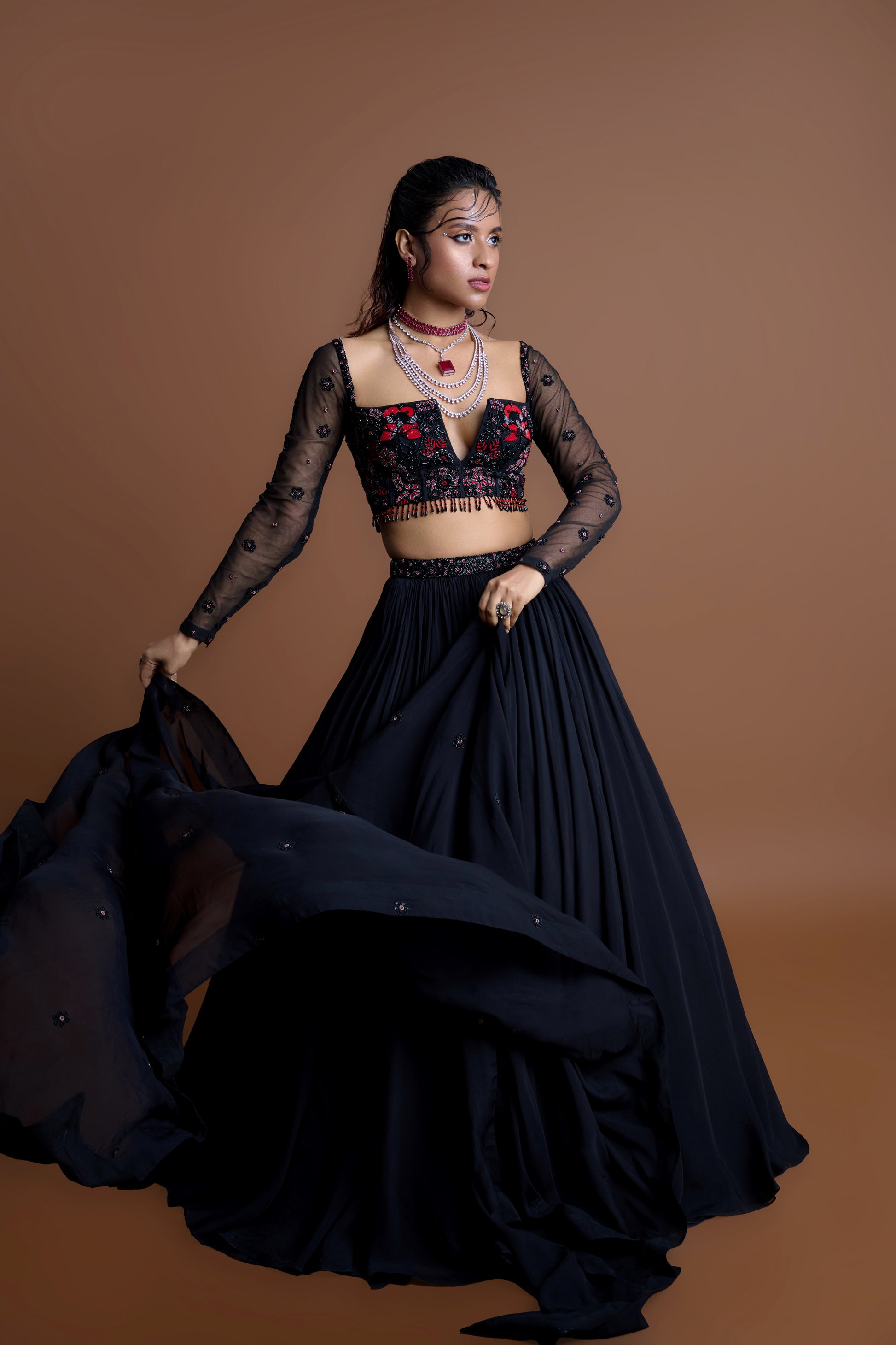 Crimson Grace Lehenga Ensemble