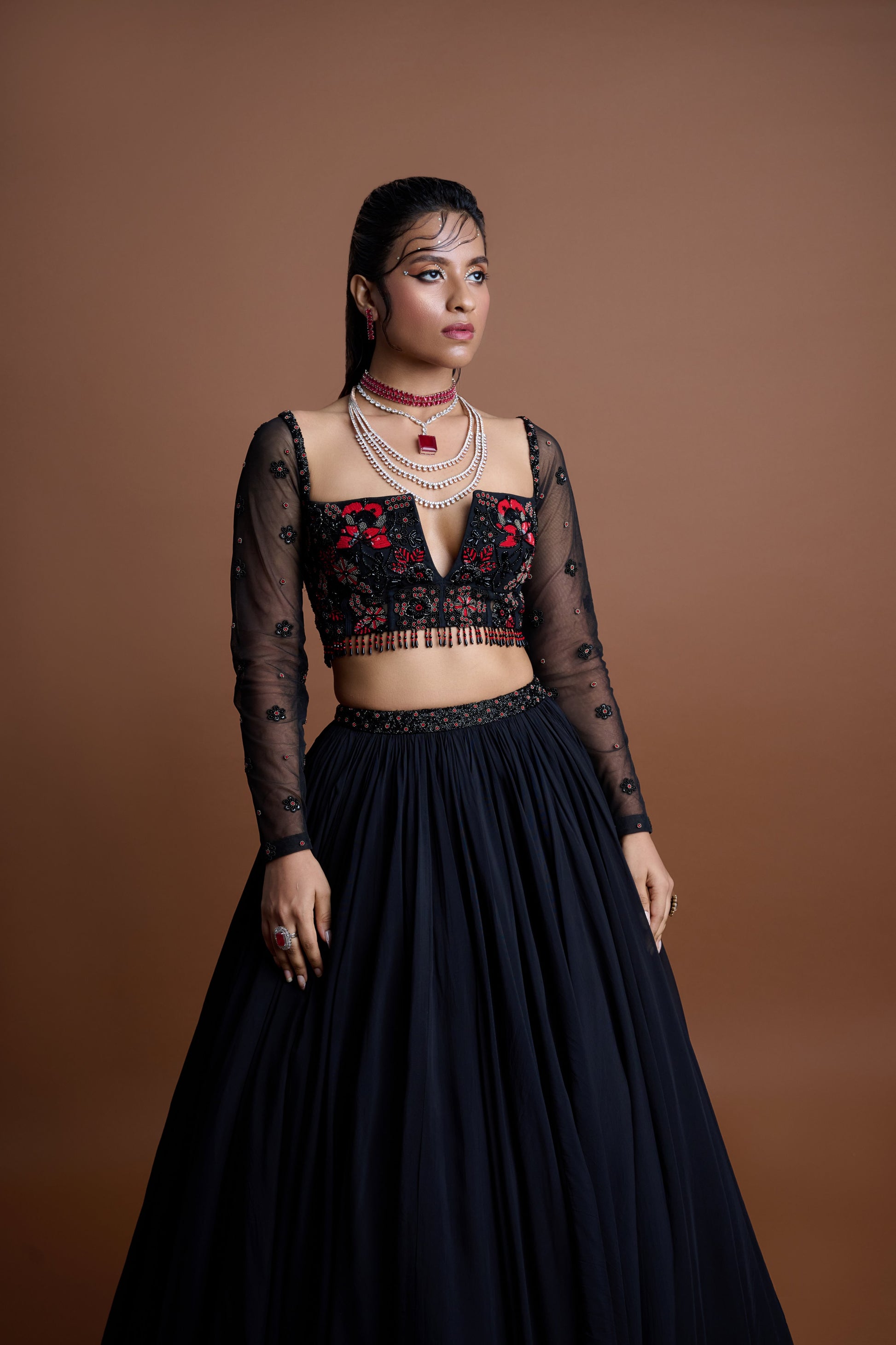 Crimson Grace Lehenga Ensemble