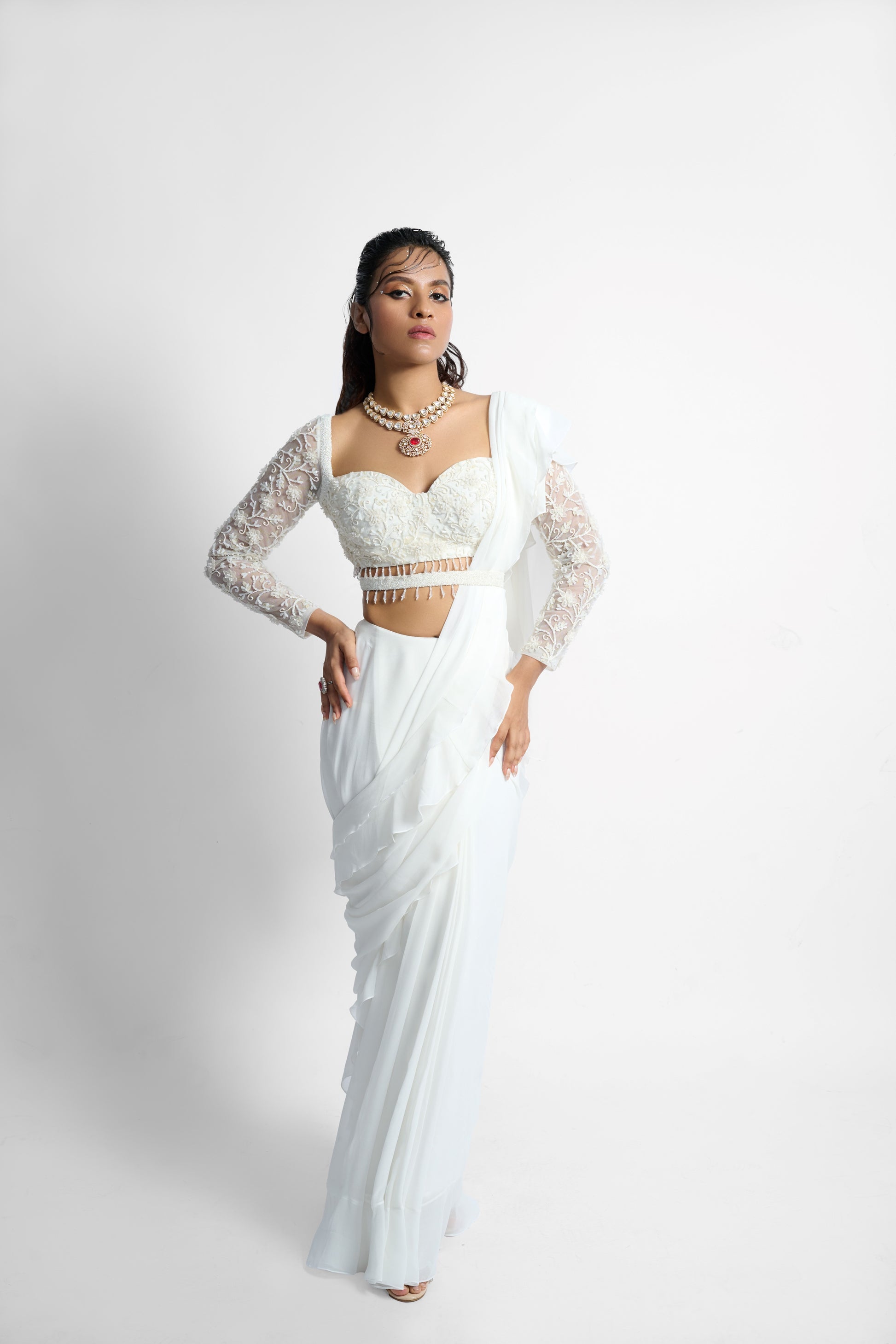 Ivory Iconic Saree Ensemble