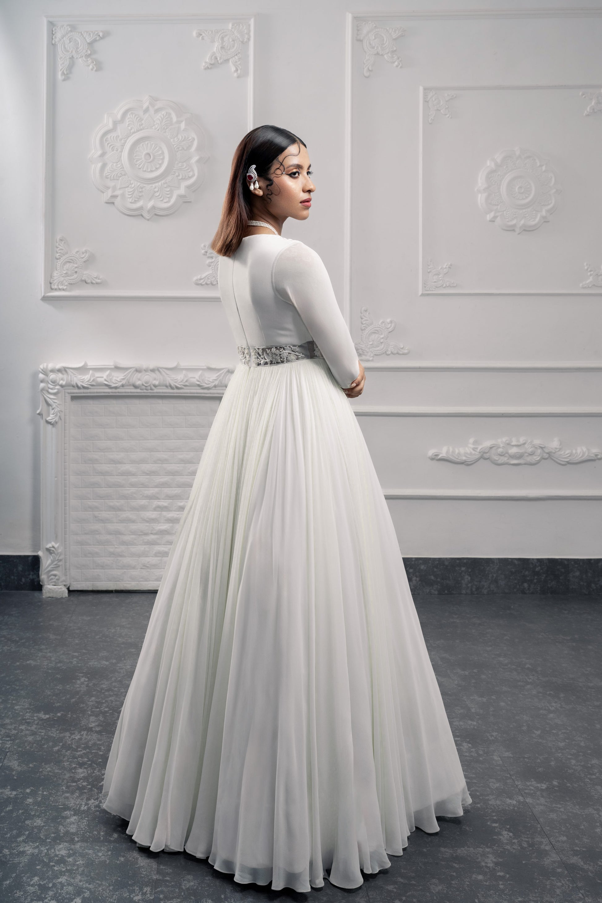 Ivory Empress Anarkali Gown