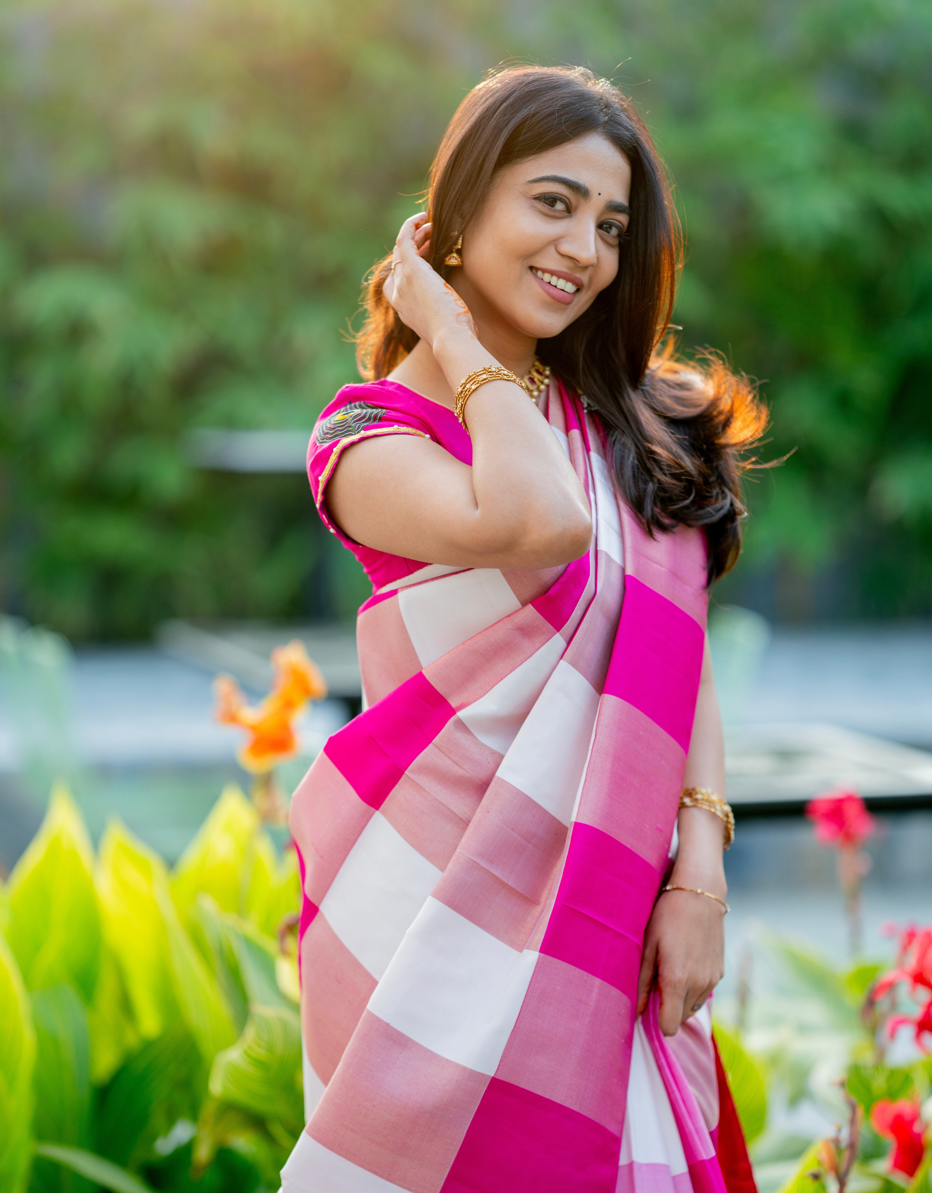 Hot Pink Pattu Saree