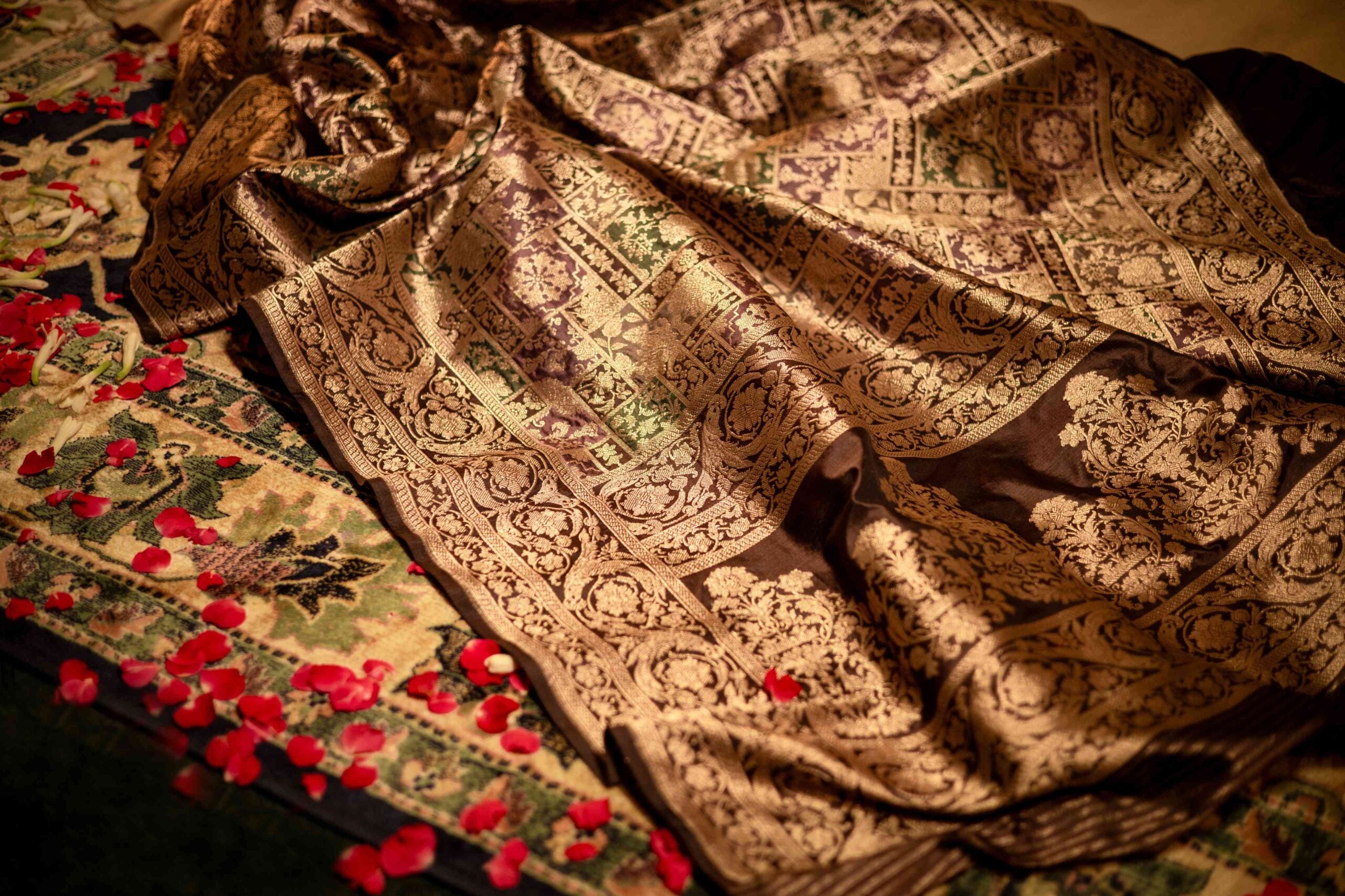 Burgundy Benaras Saree