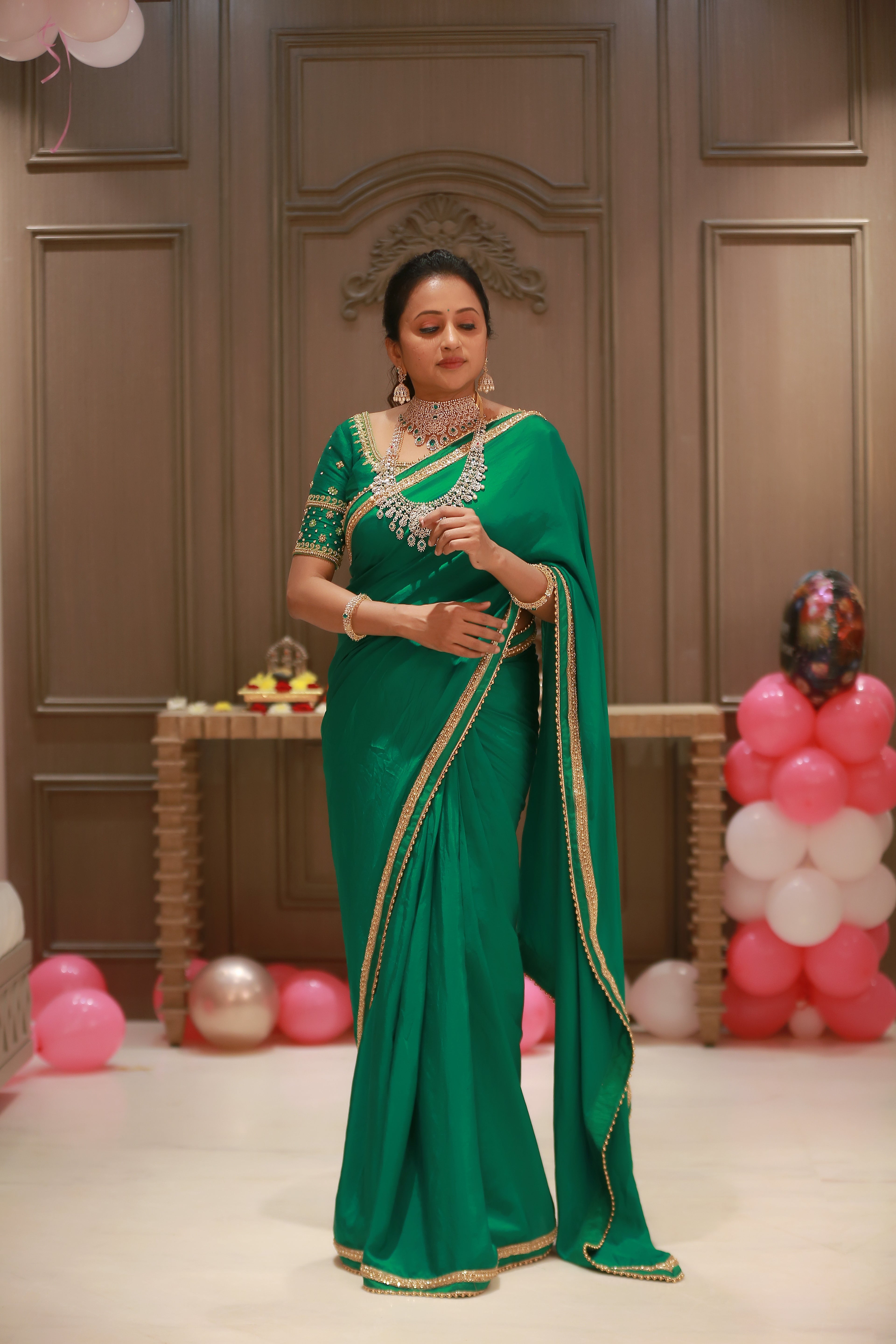 Green Double Border Silk Saree