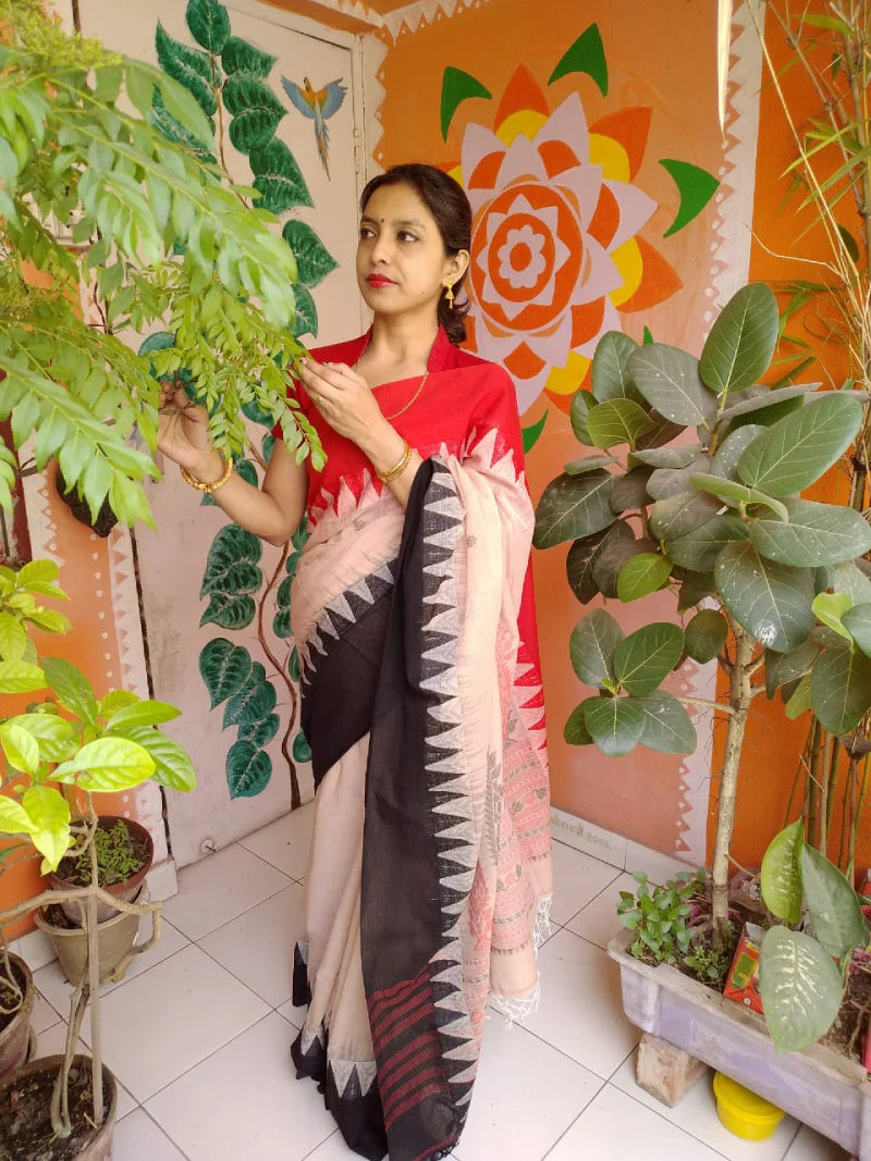 Premium Handwoven Bengal Cotton Designer Saree