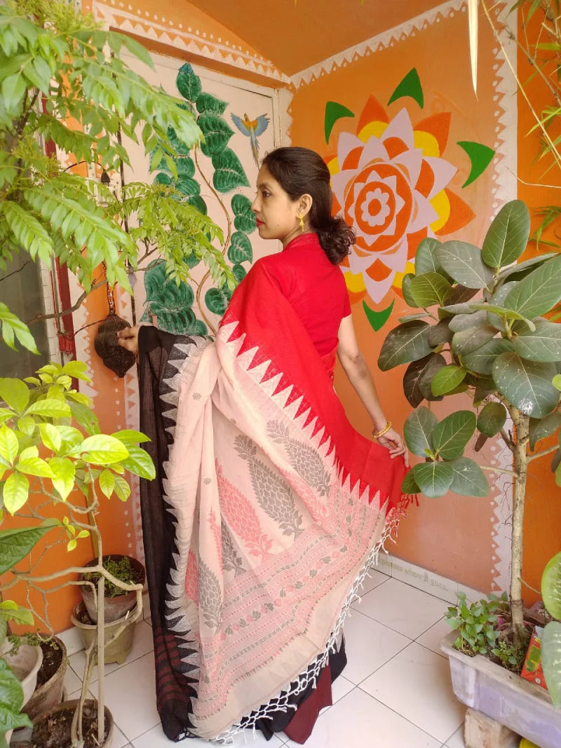 Premium Handwoven Bengal Cotton Designer Saree