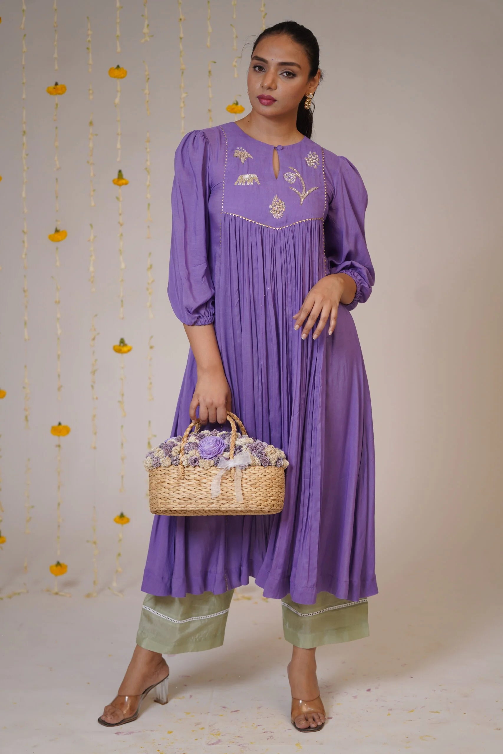 Mandhaara Neelohit - Muslin Kurta with Tissue Dupatta