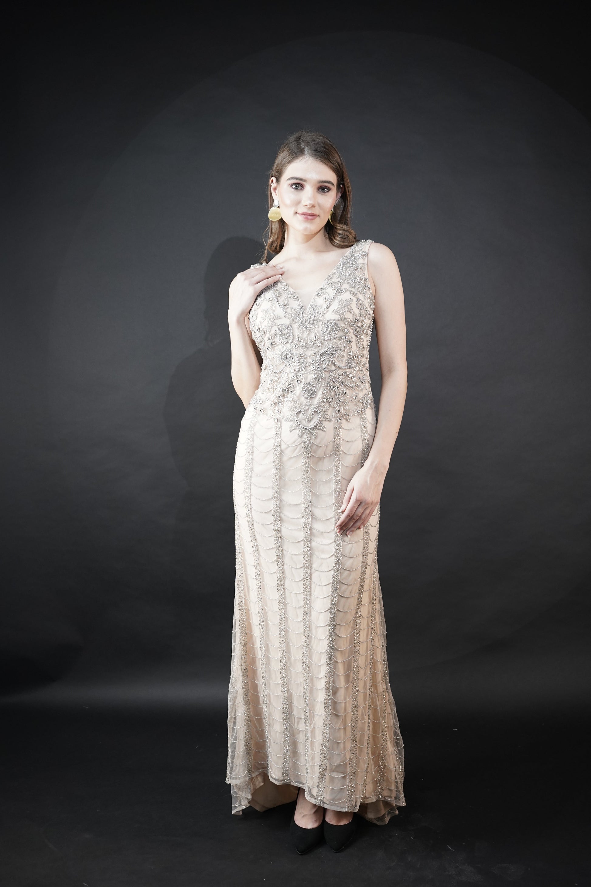 Luminous Aura Elegant Viscose Gown