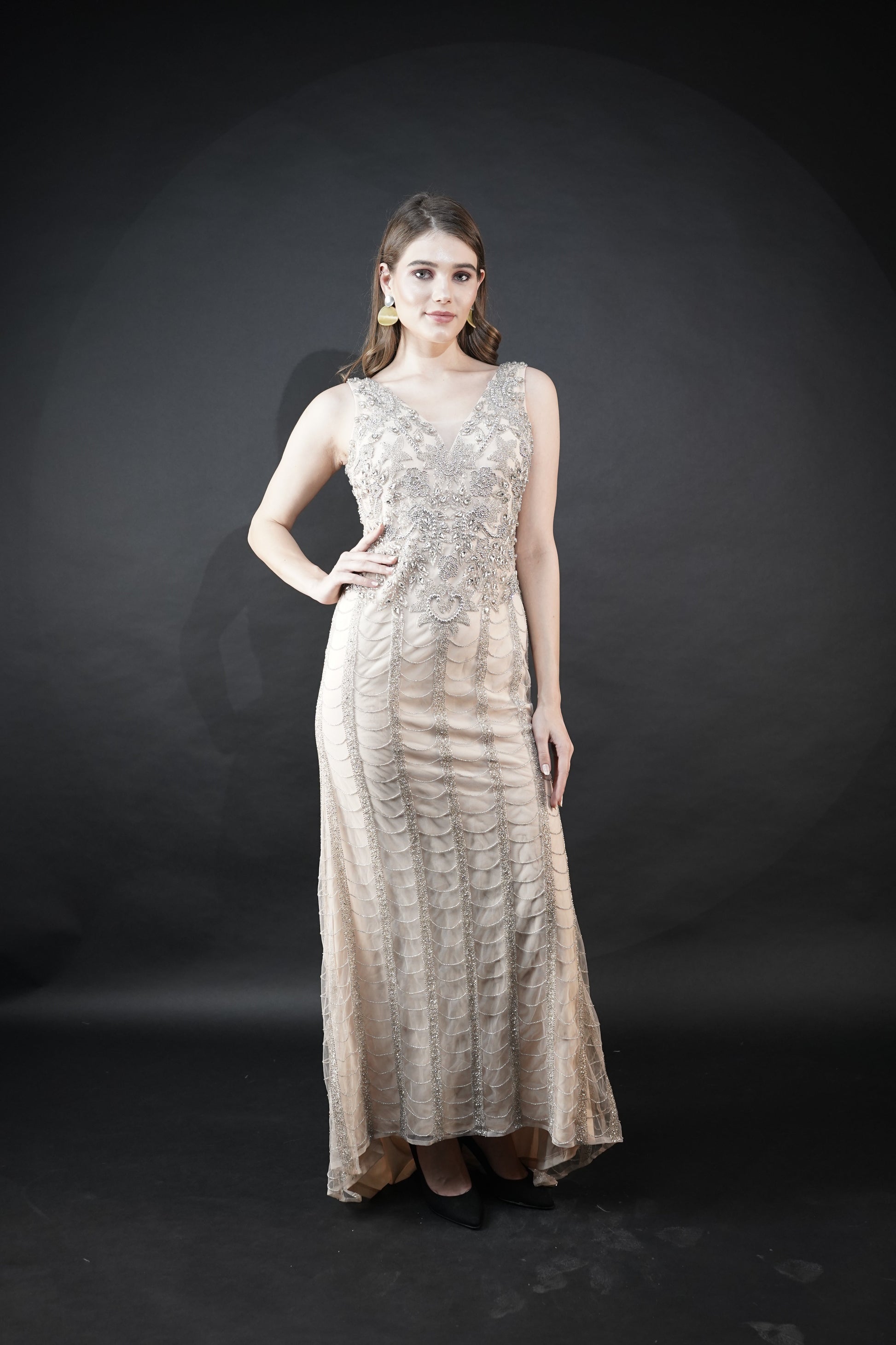 Luminous Aura Elegant Viscose Gown