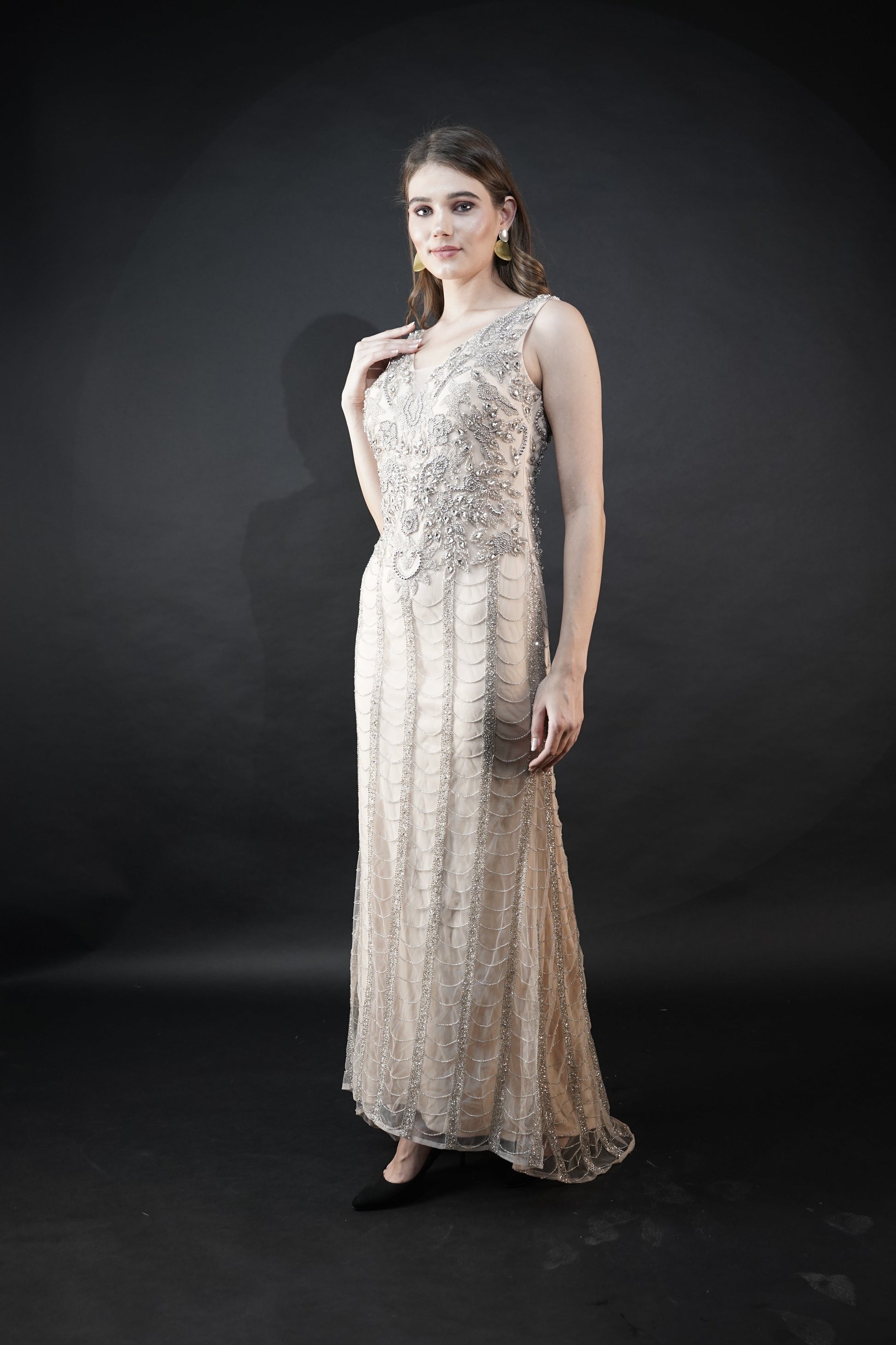 Luminous Aura Elegant Viscose Gown