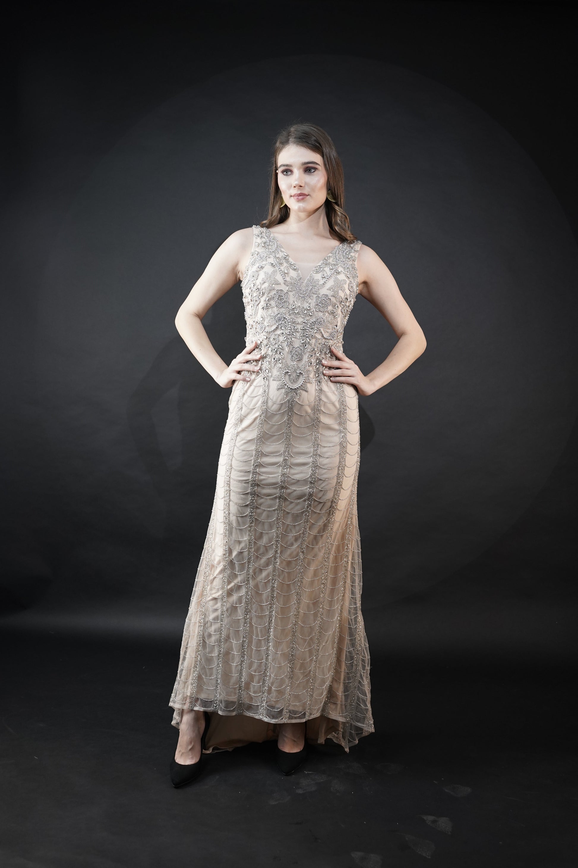 Luminous Aura Elegant Viscose Gown