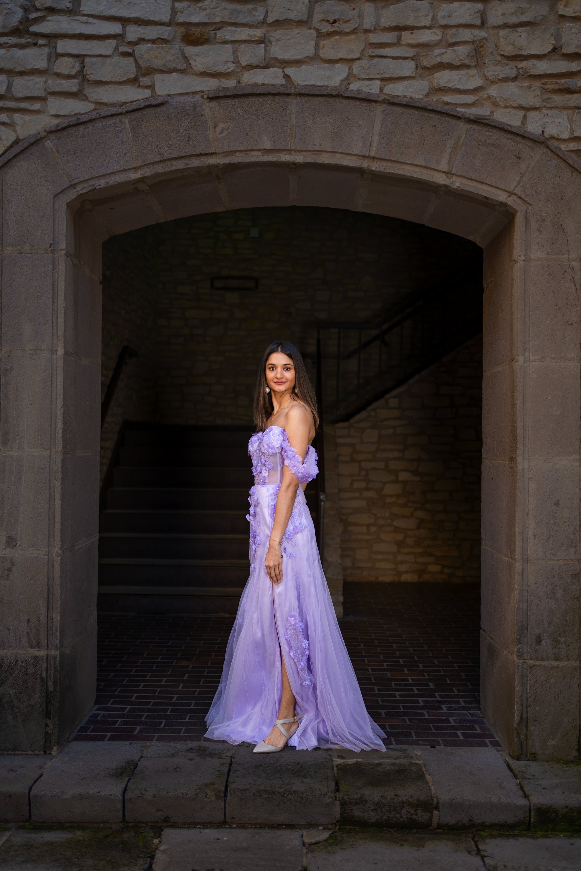 Lavender Floral Rhapsody Gown