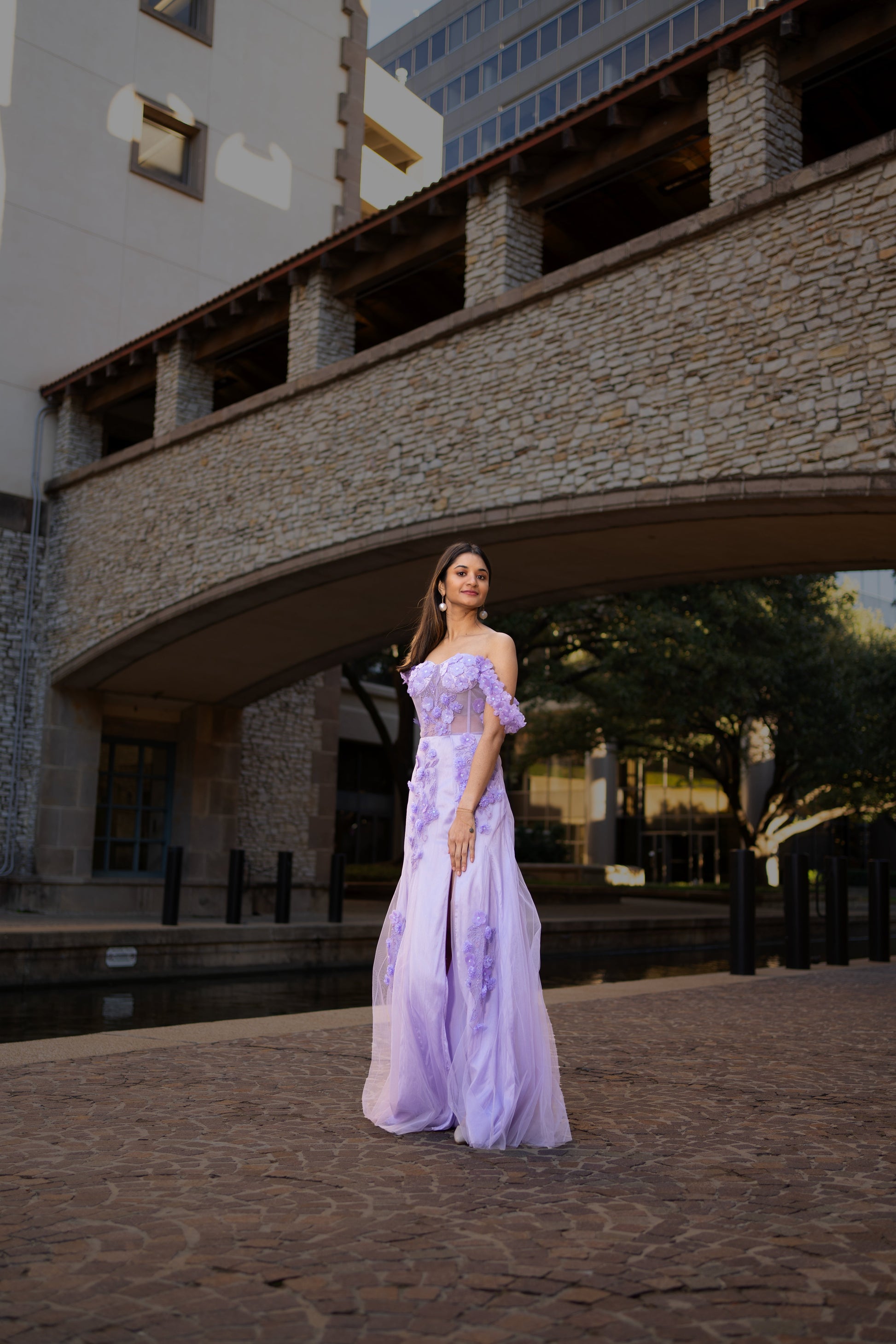 Lavender Floral Rhapsody Gown