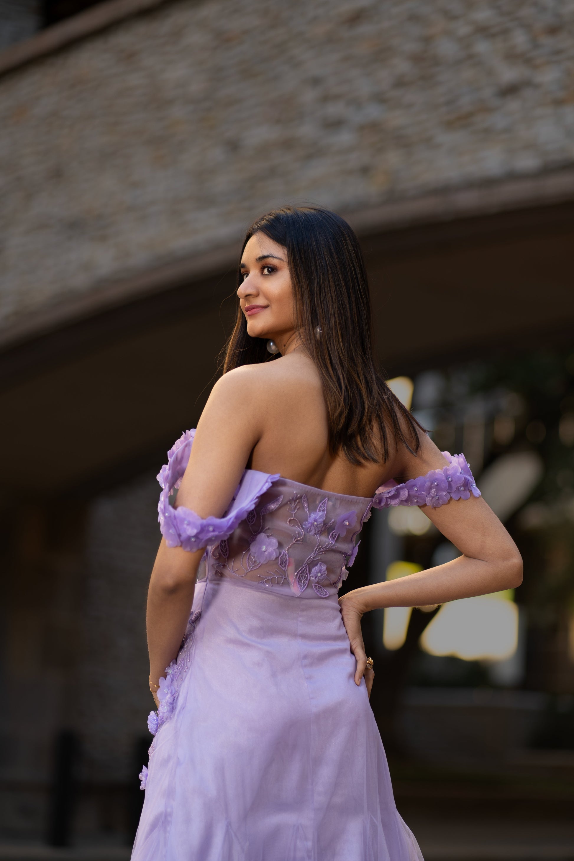 Lavender Floral Rhapsody Gown