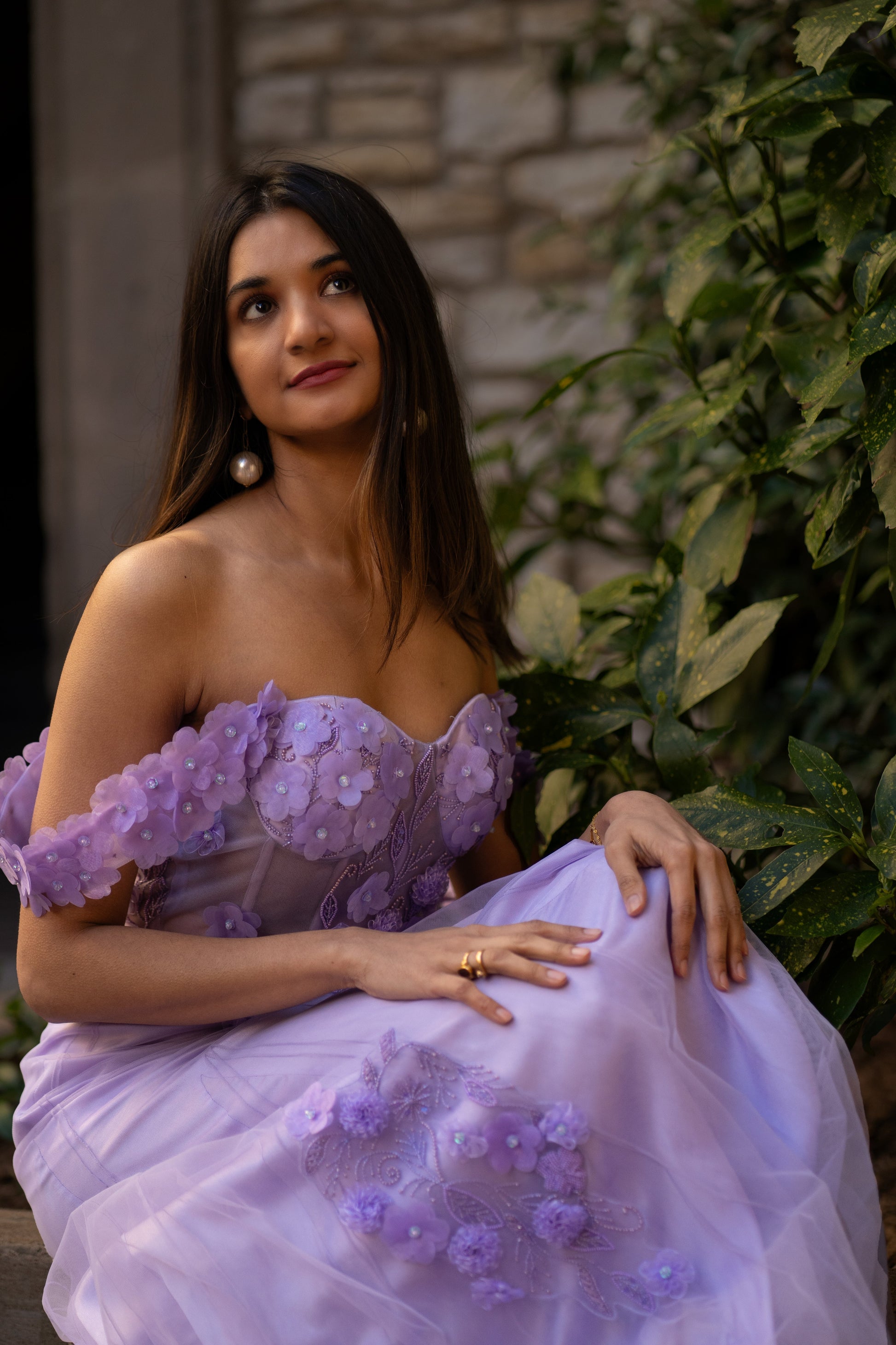 Lavender Floral Rhapsody Gown