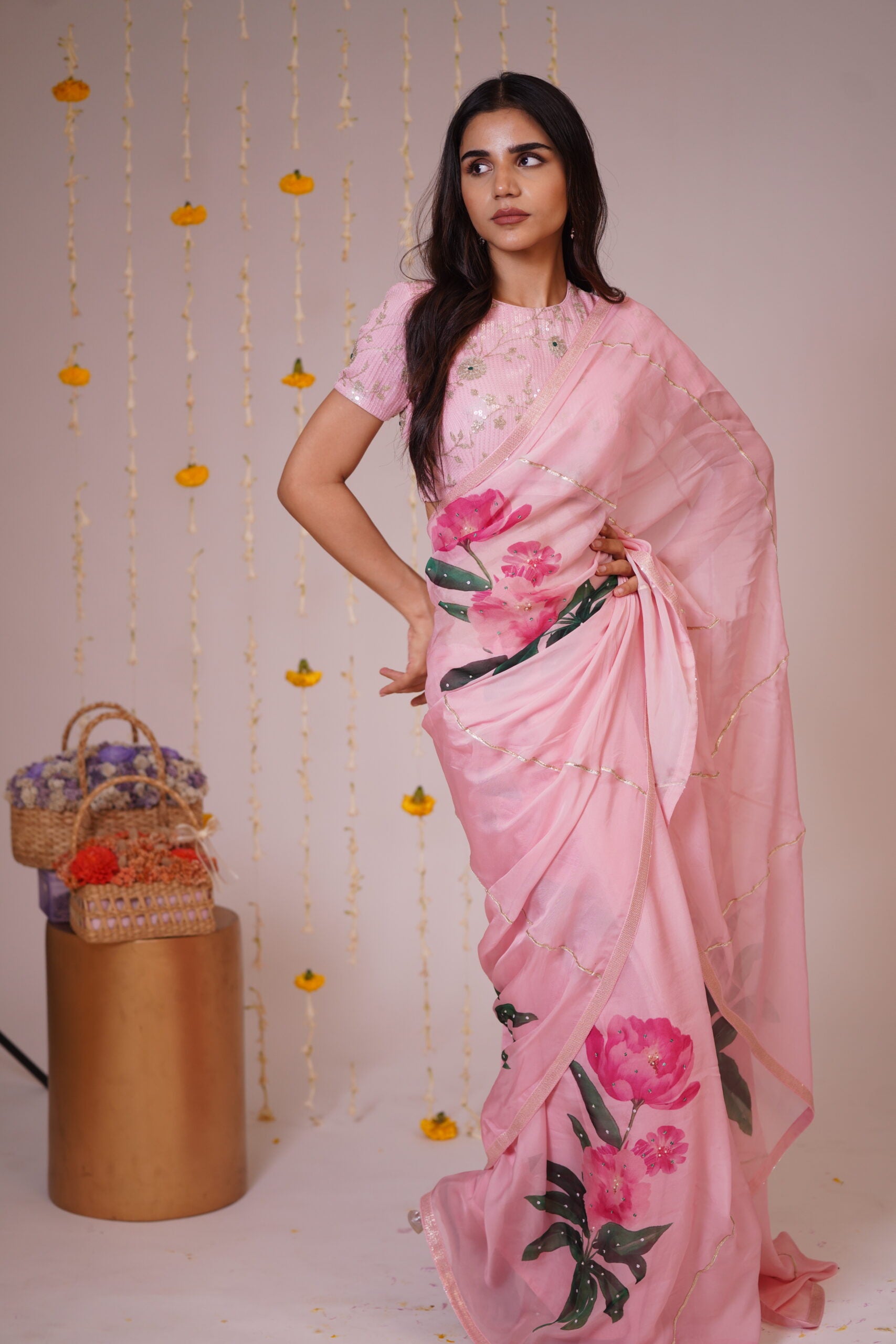 Mandhaara Patalam Pushpam Saree - Graceful Organza Elegance