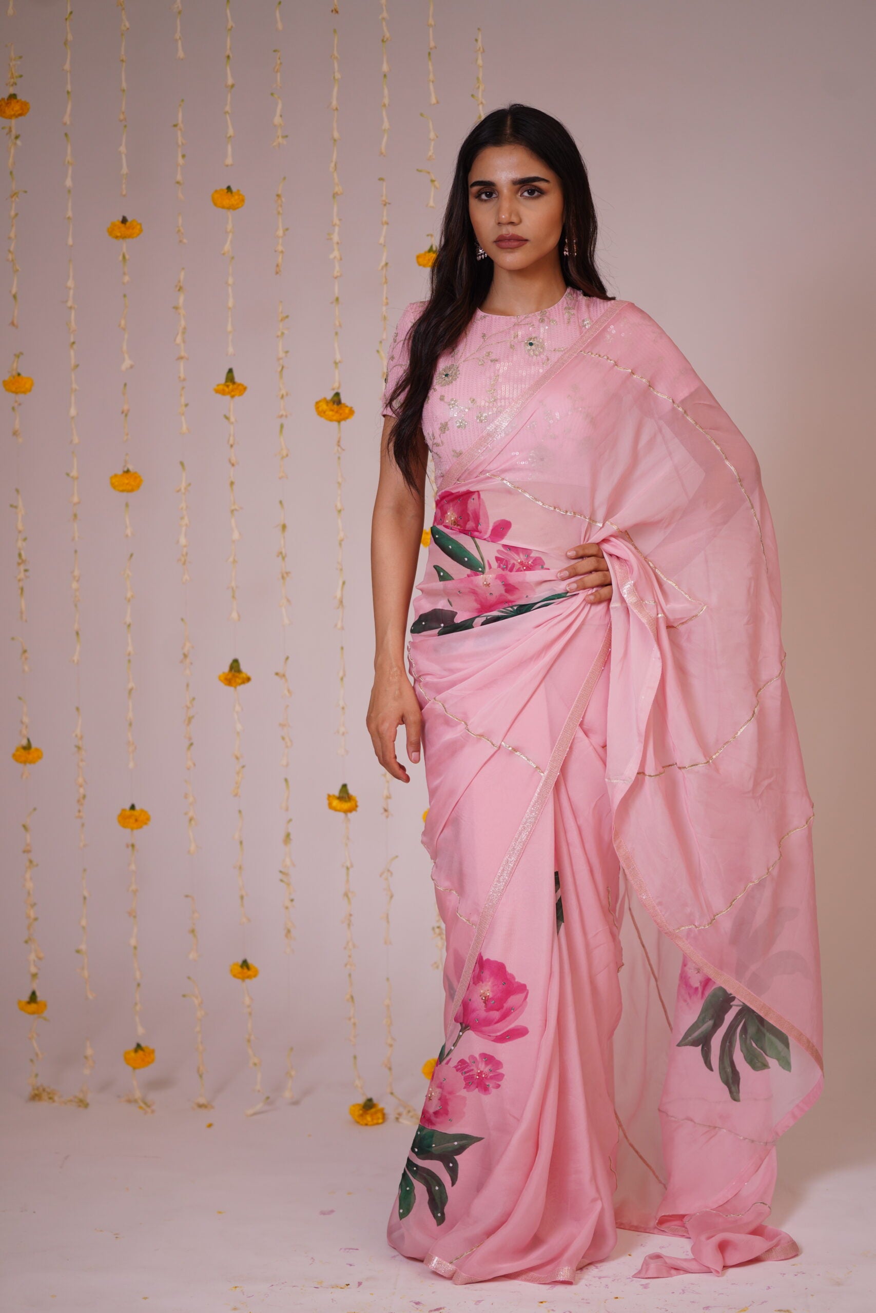 Mandhaara Patalam Pushpam Saree - Graceful Organza Elegance