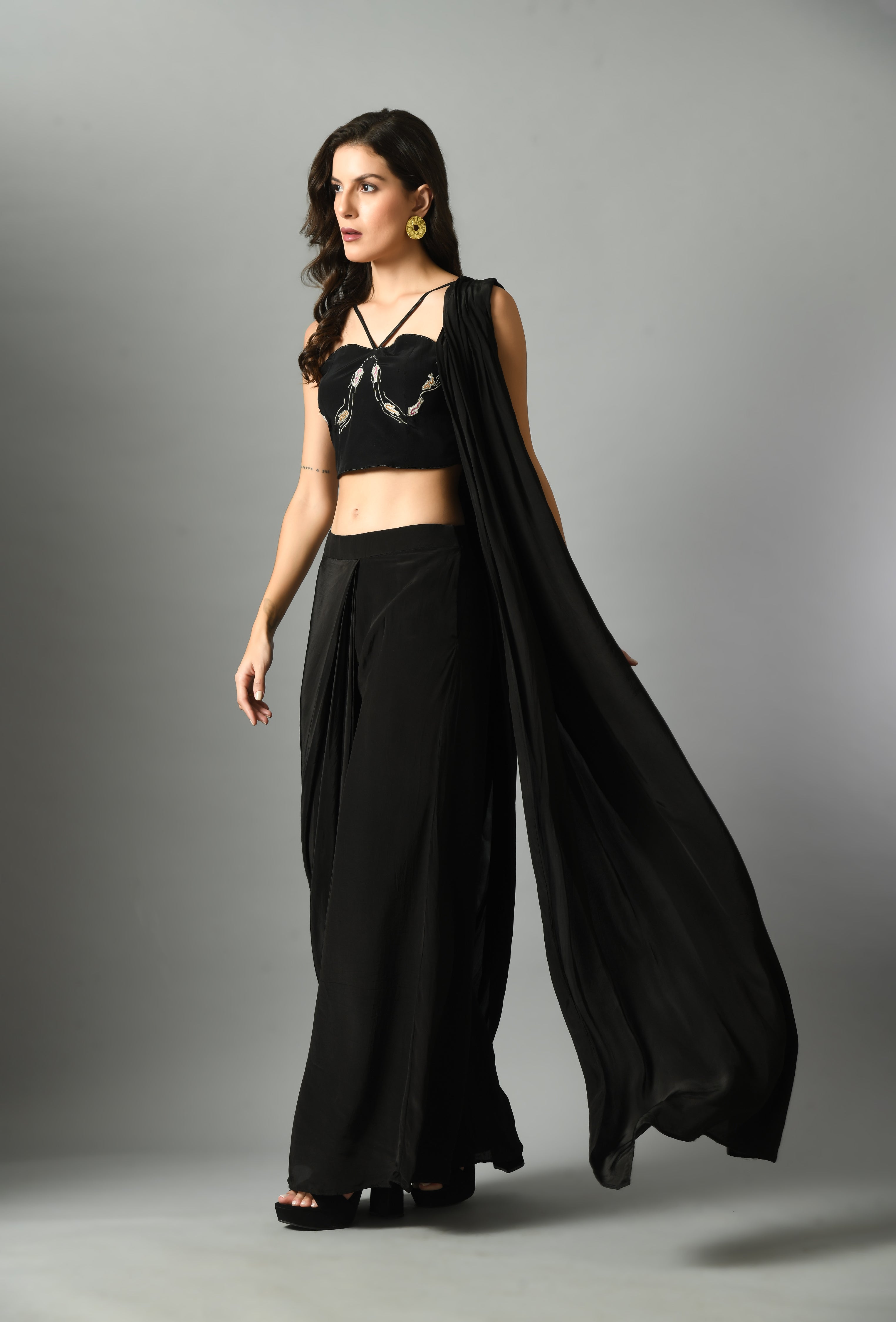 Nur Bustier with Moonshine Pre-Draped Saree