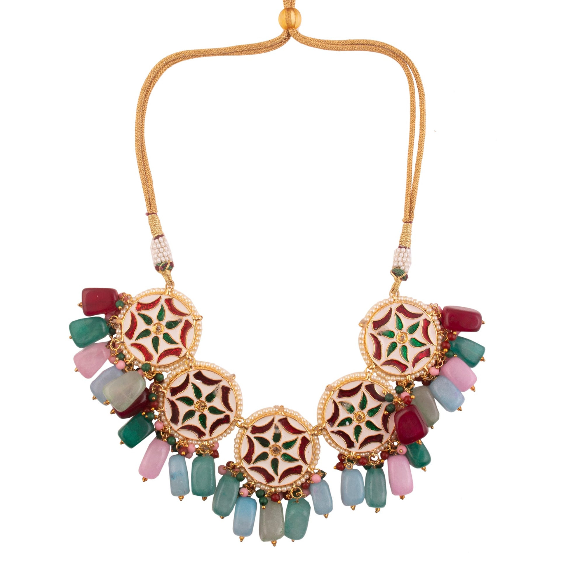 Navratan Kundan inspired necklace with earrings