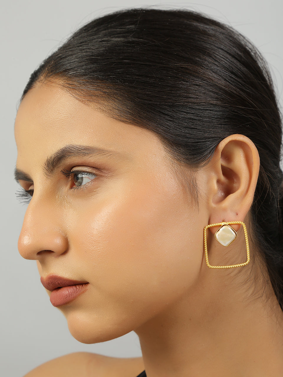 Gold Plated Contemporary Baroque Earrings