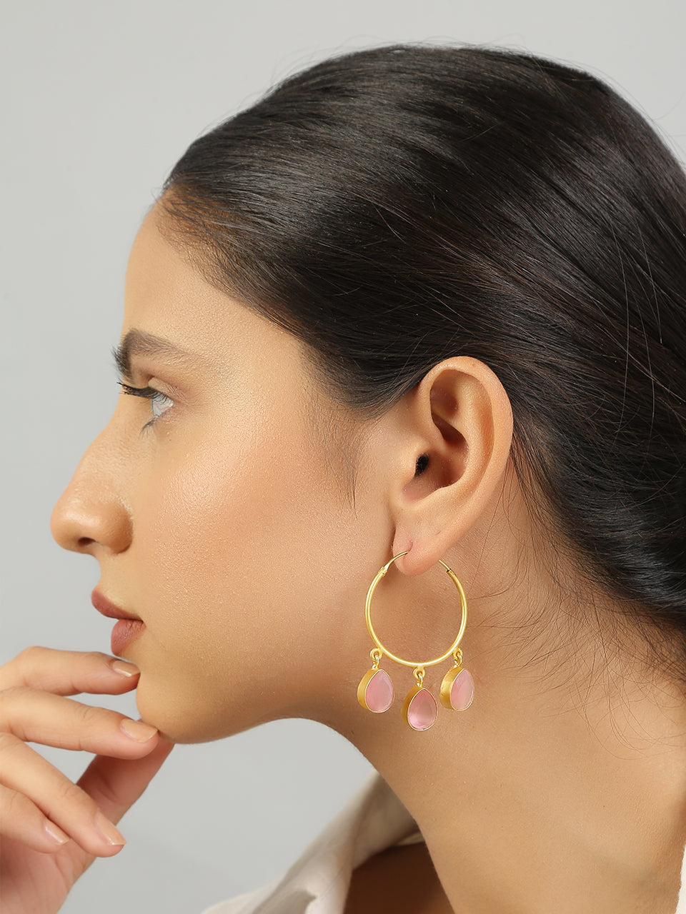 Gold Plated Handcrafted Brass Hoop Earrings