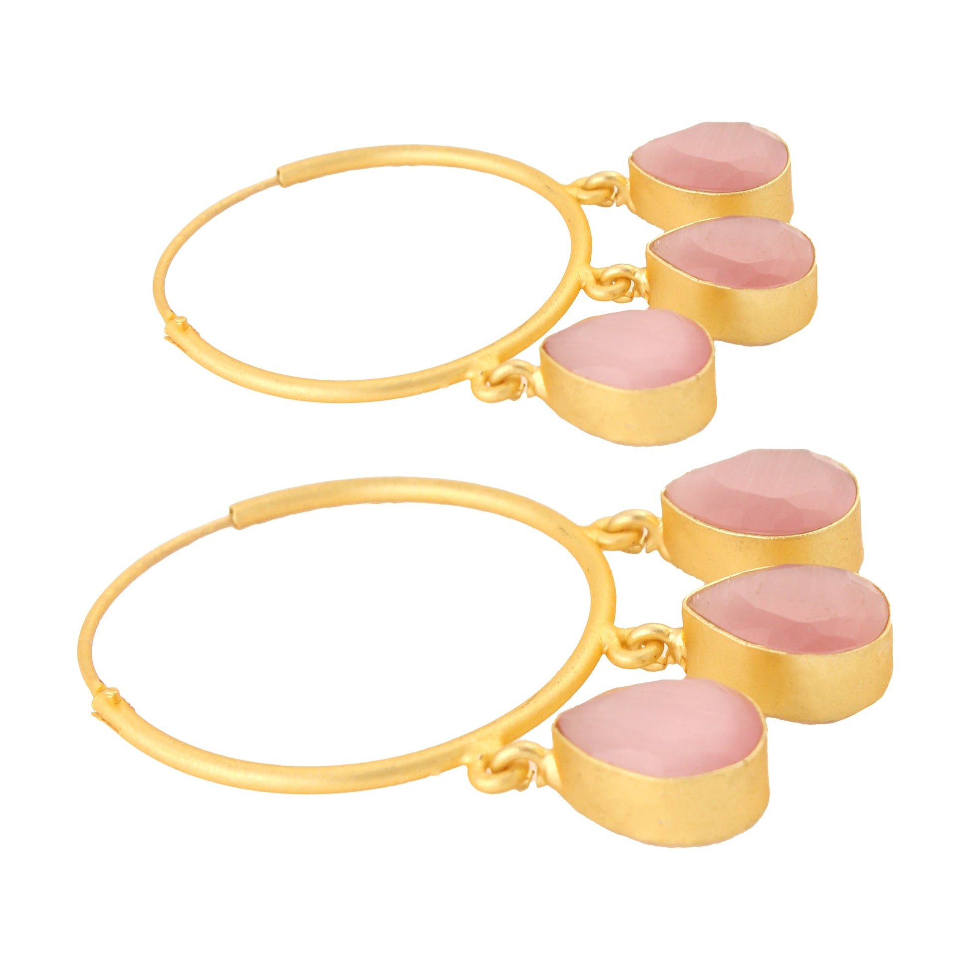 Gold Plated Handcrafted Brass Hoop Earrings