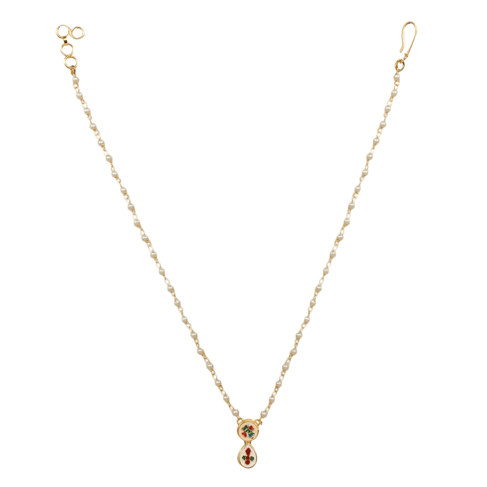 White Gold Tone Kundan Necklace