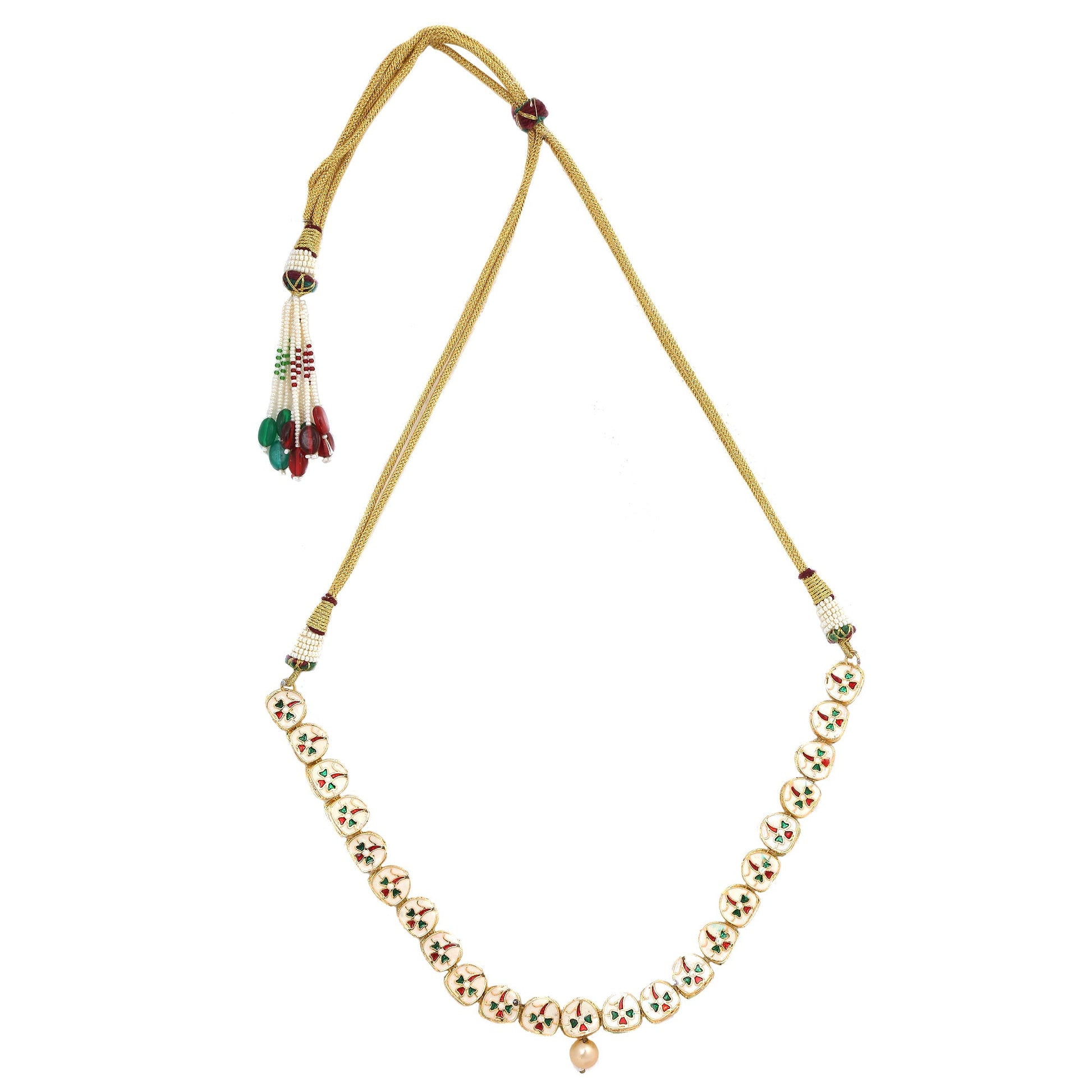 Handcrafted Kundan necklace with Earrings & Maang tikka