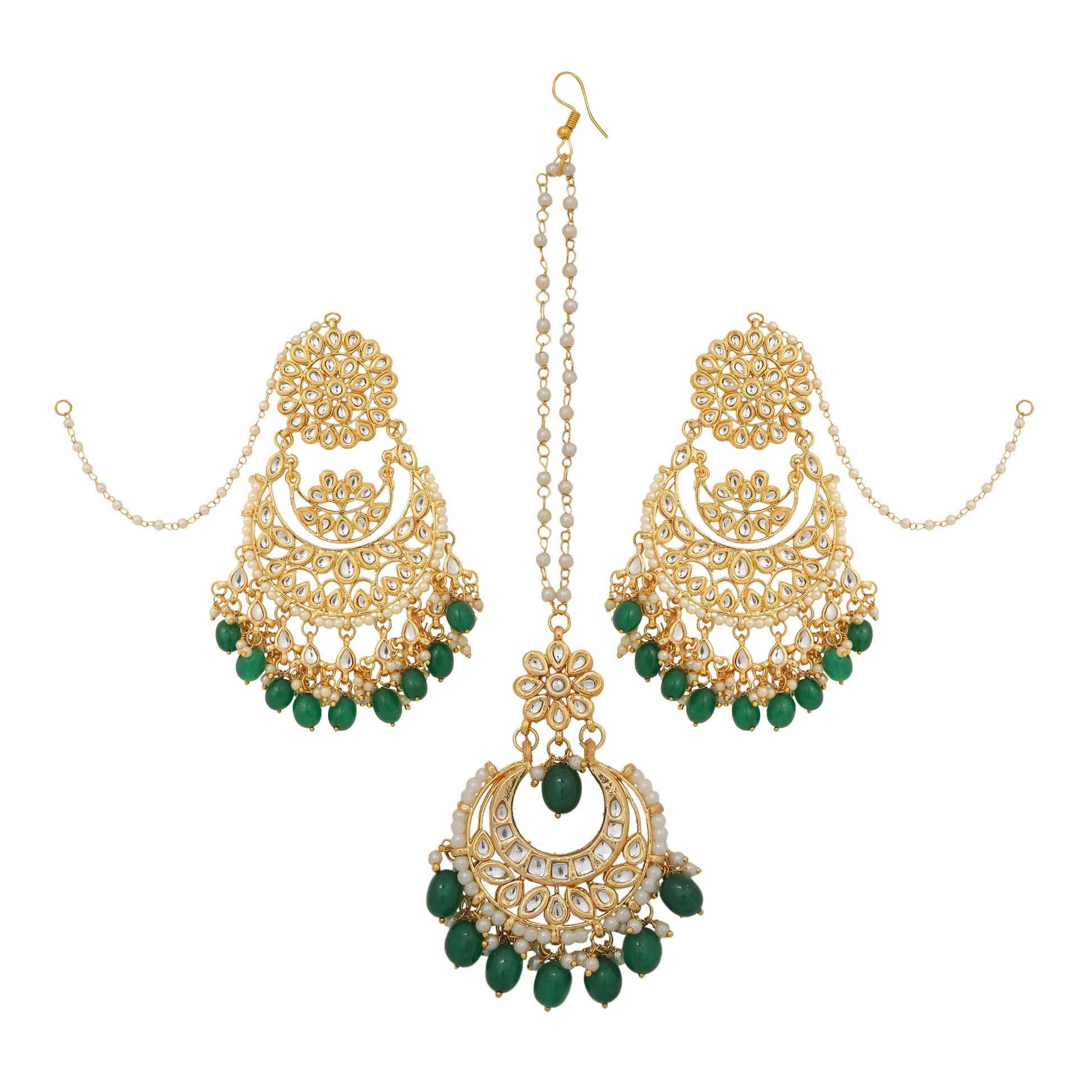 Kundan Chandbali & Maang Tikka set