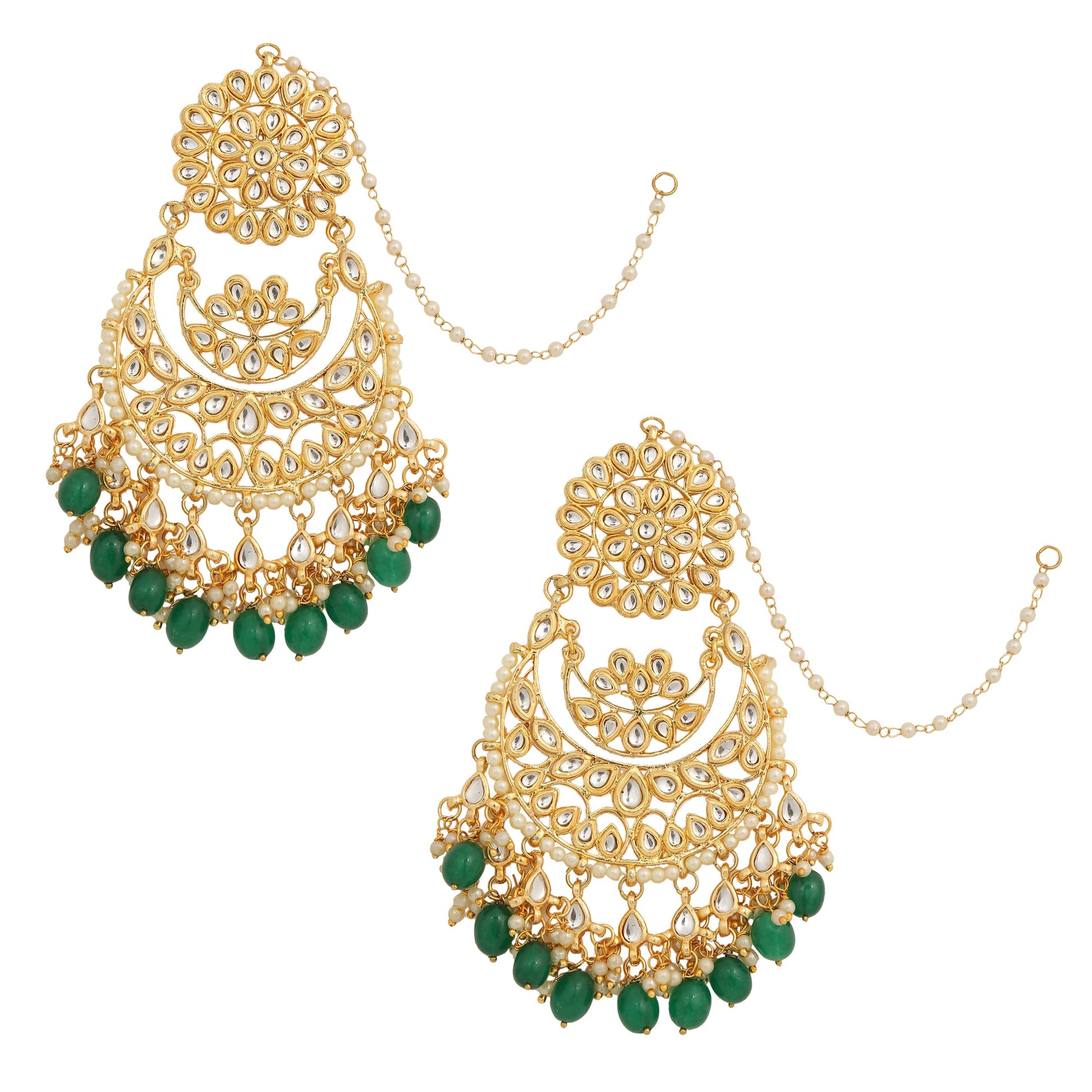 Kundan Chandbali & Maang Tikka set