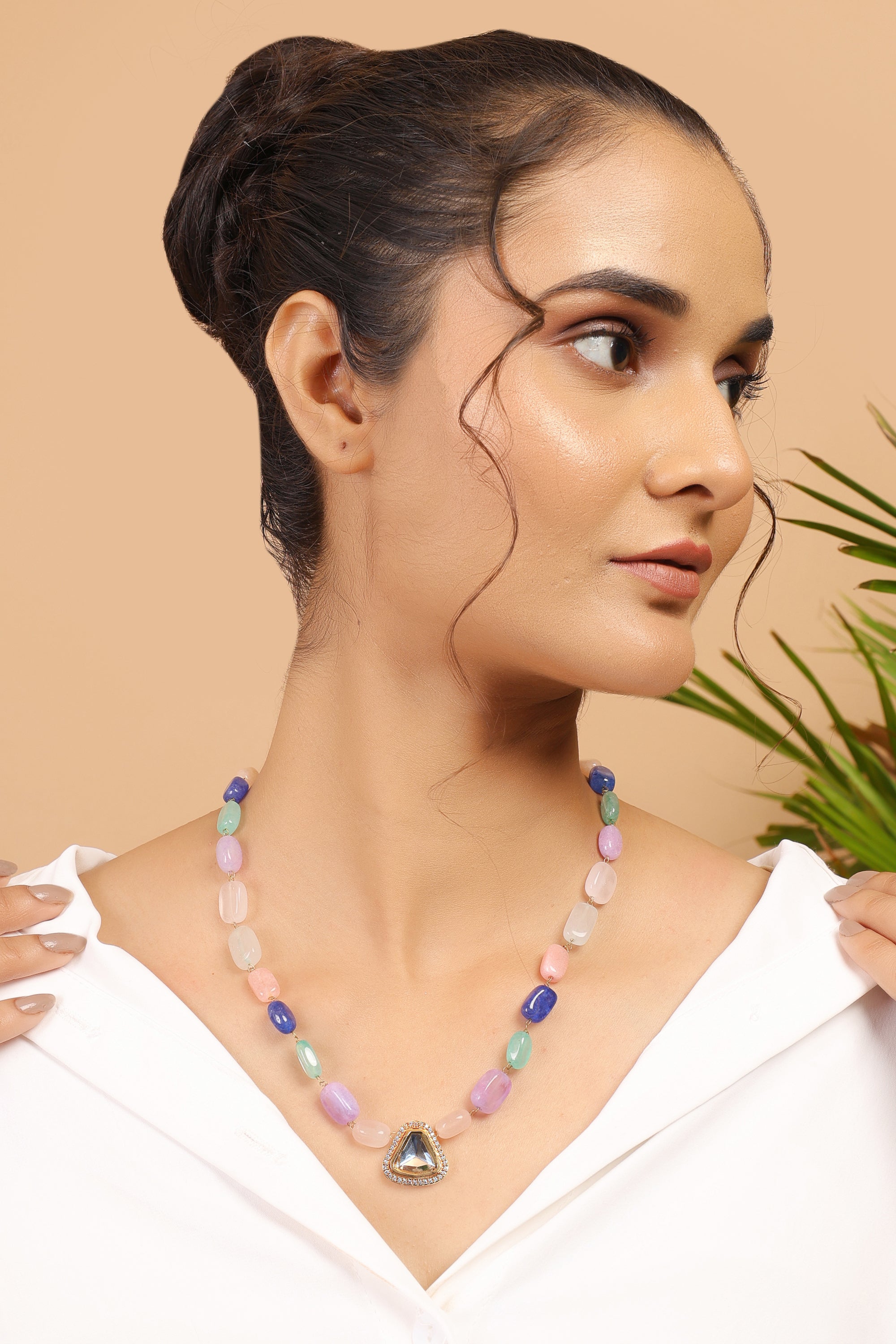 Multicolored Kundan Polki Necklace