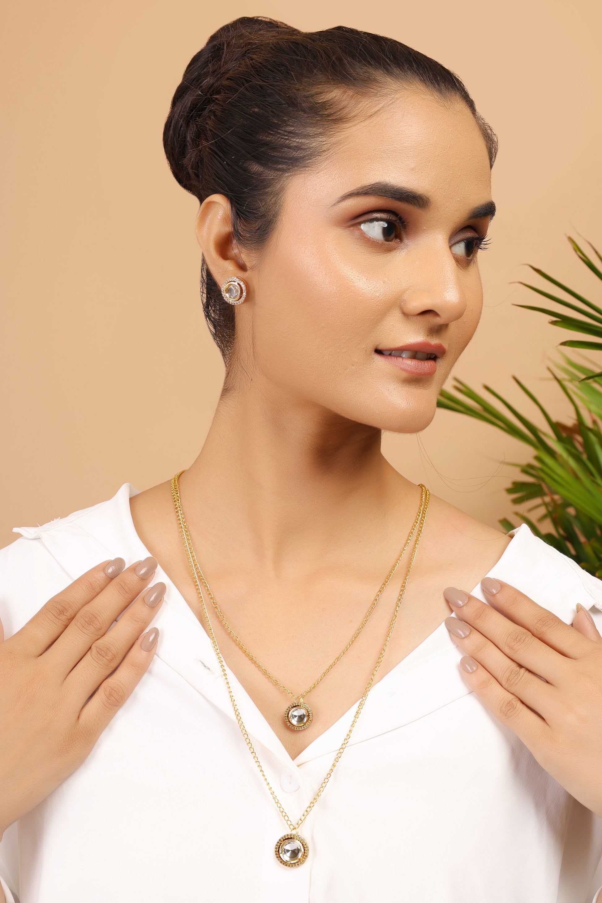 Layered Kundan Polki Necklace set