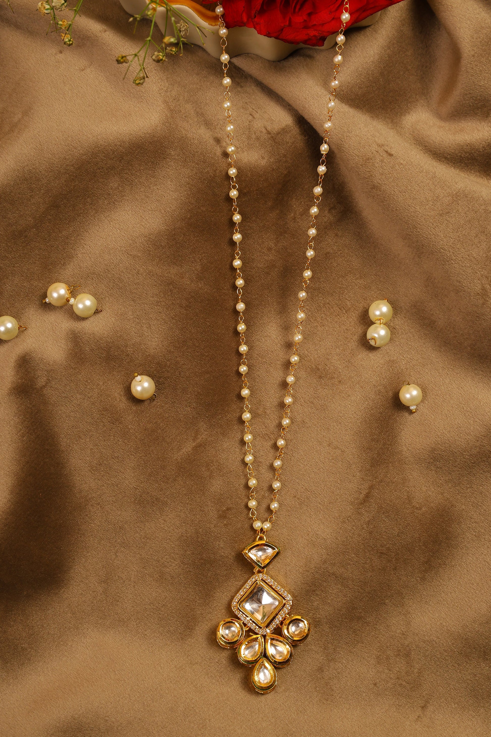 Uncut Kundan Polki Pearl Necklace