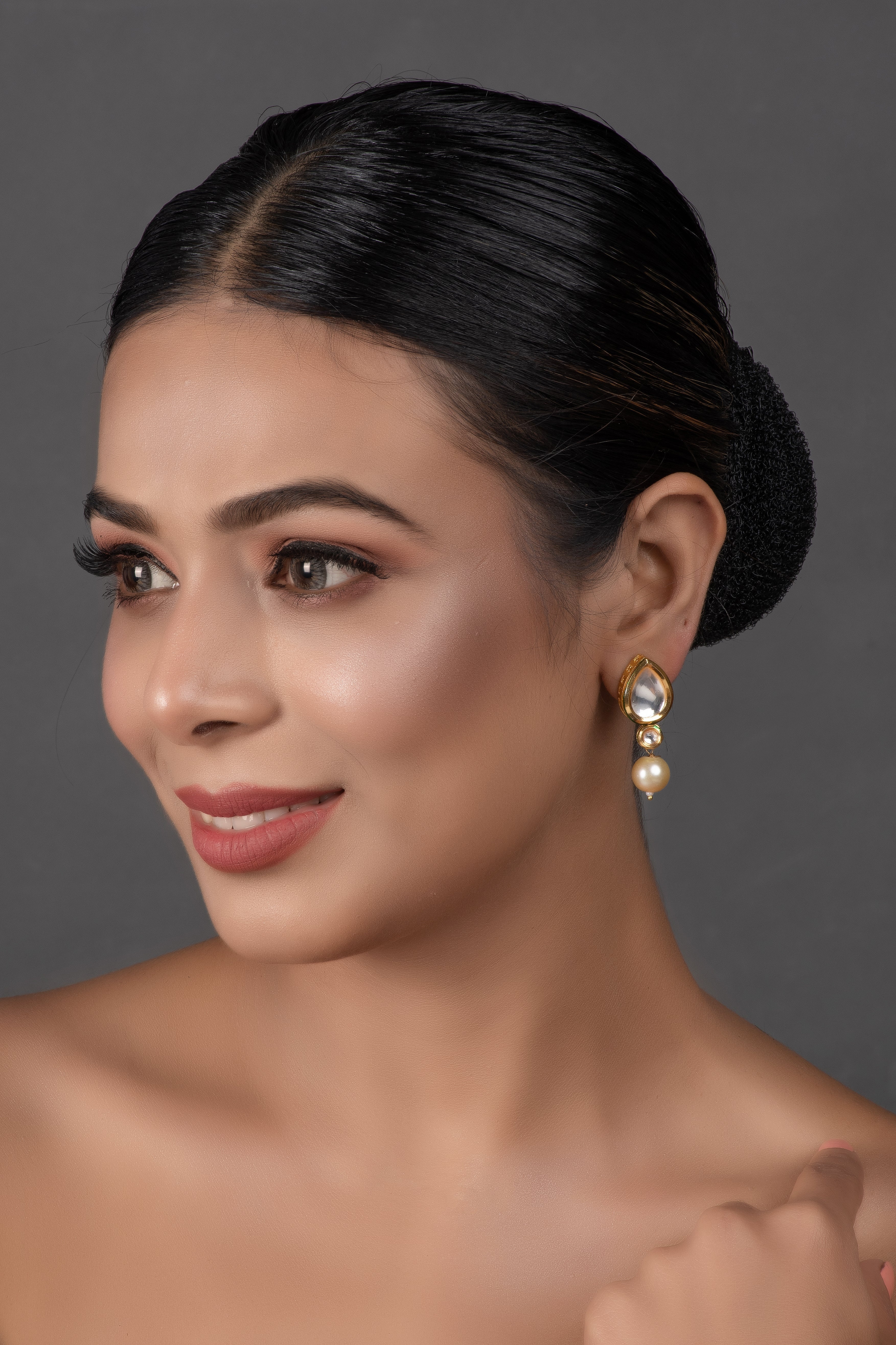 Pearl beaded Handcrafted Kundan studs